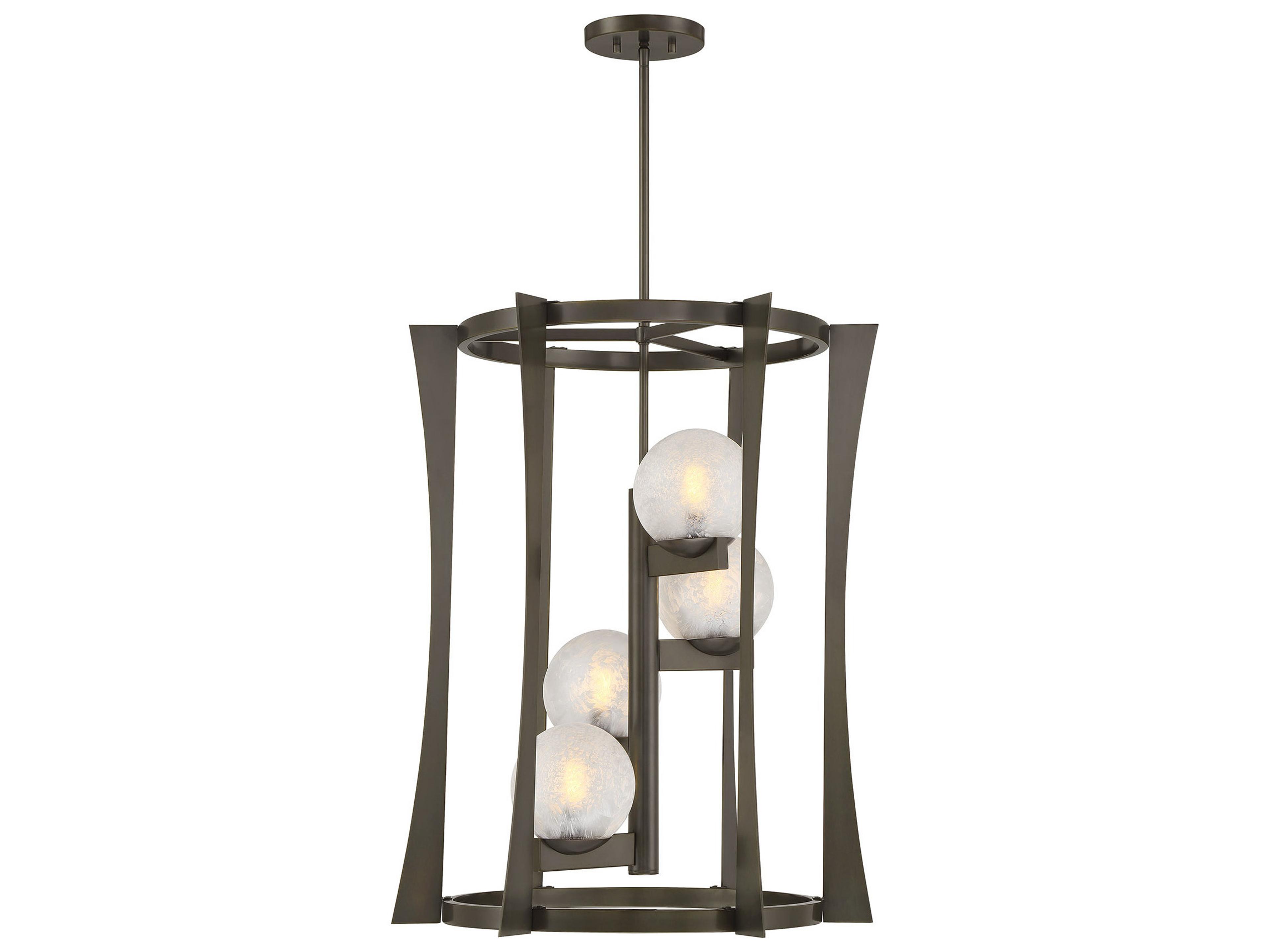 Darien 4-Light Mediterranean Bronze Globe Tiered Pendant