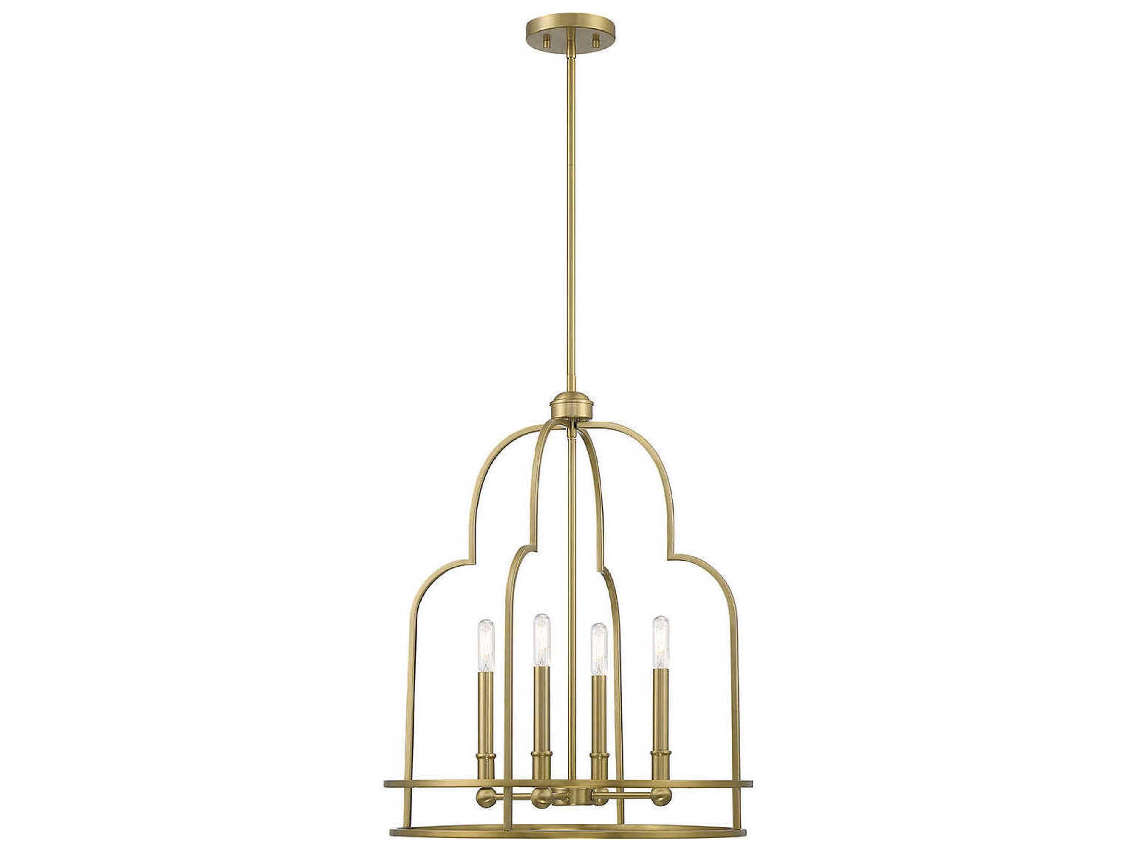 Diplomat 4-Light Warm Brass Chandelier