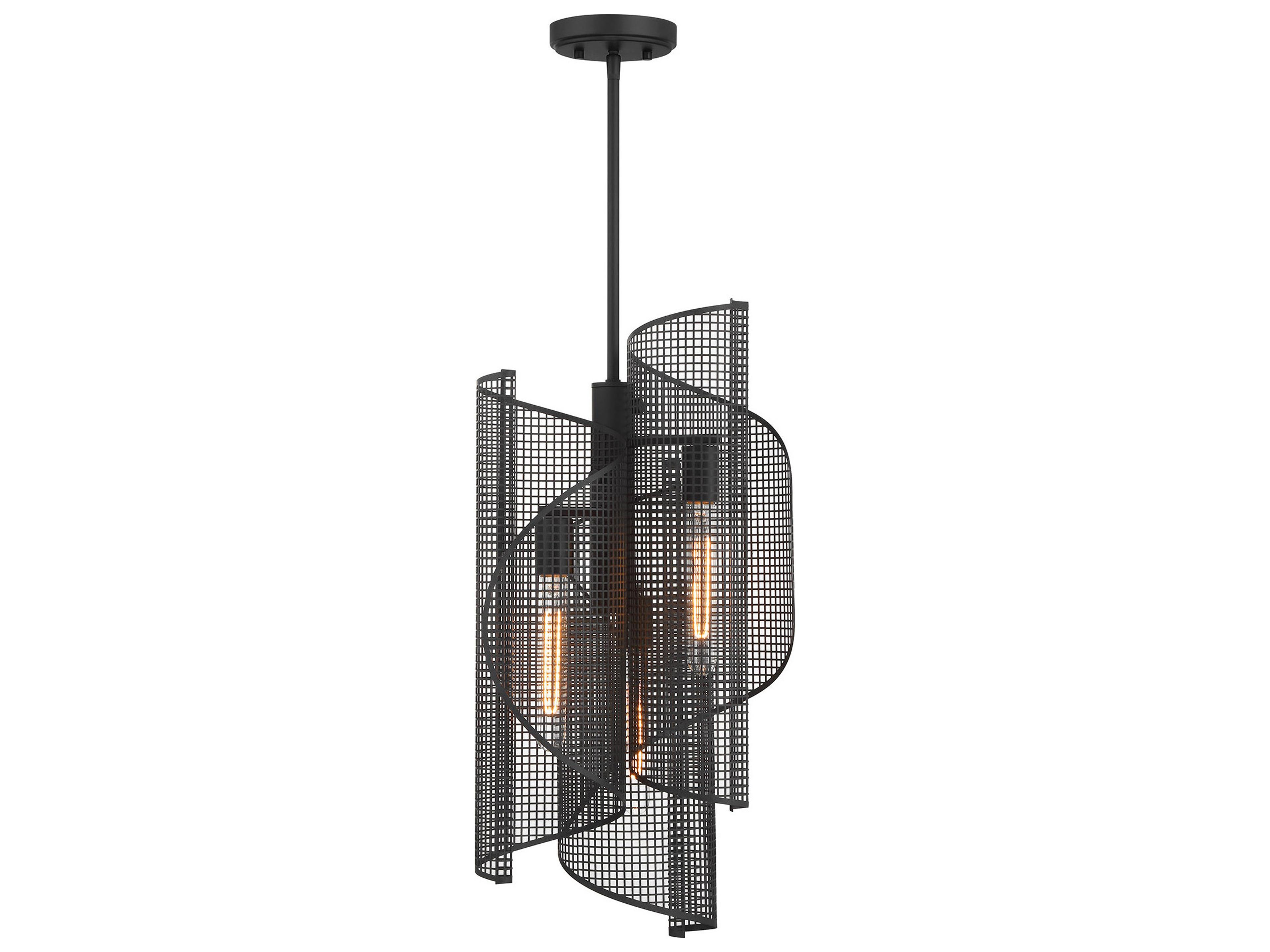 Hillbourne 3-Light Matte Black Cylinder Pendant