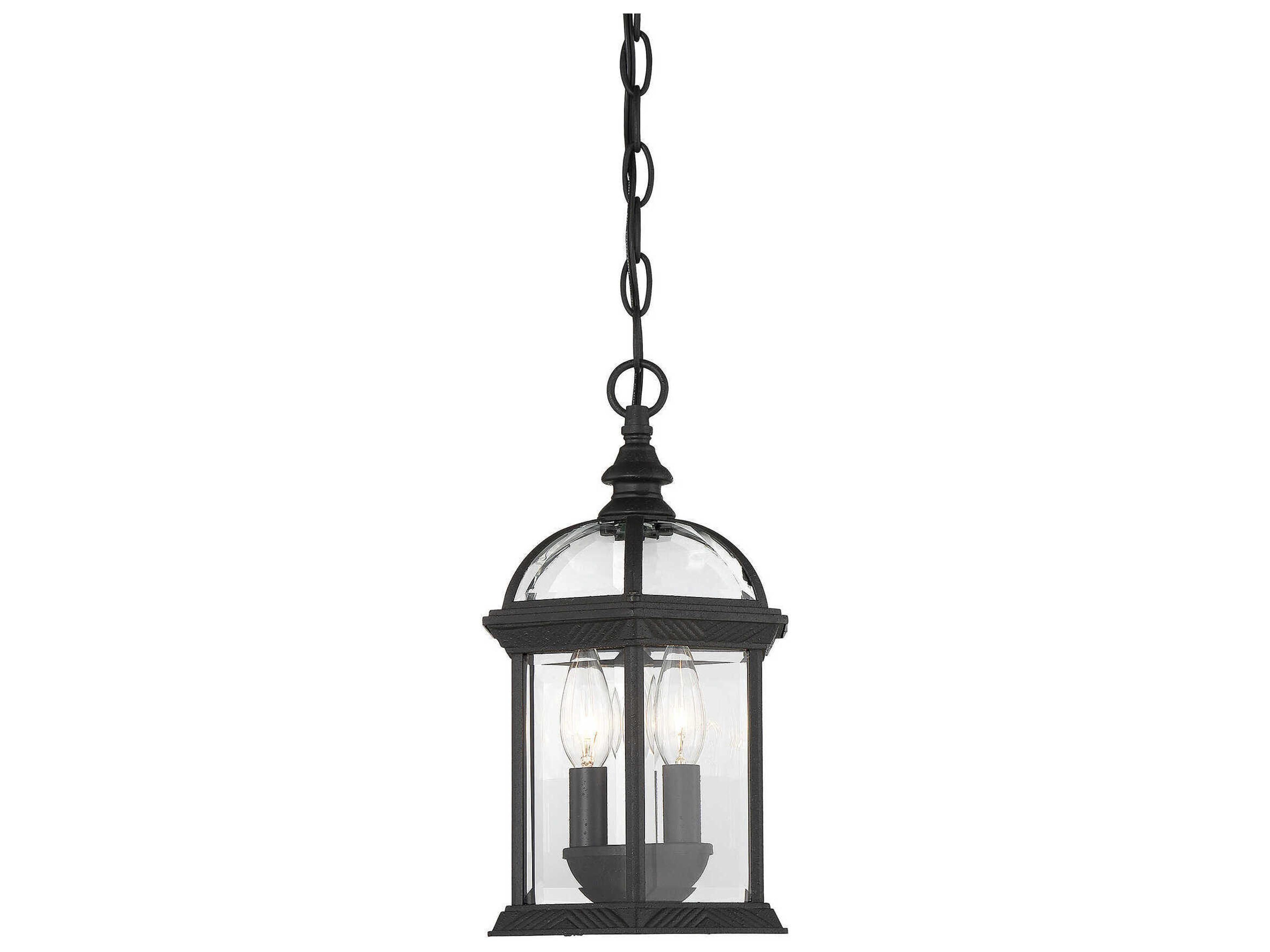 Savoy House Kensington 3-Light Textured Black Glass Lantern Mini Pendant