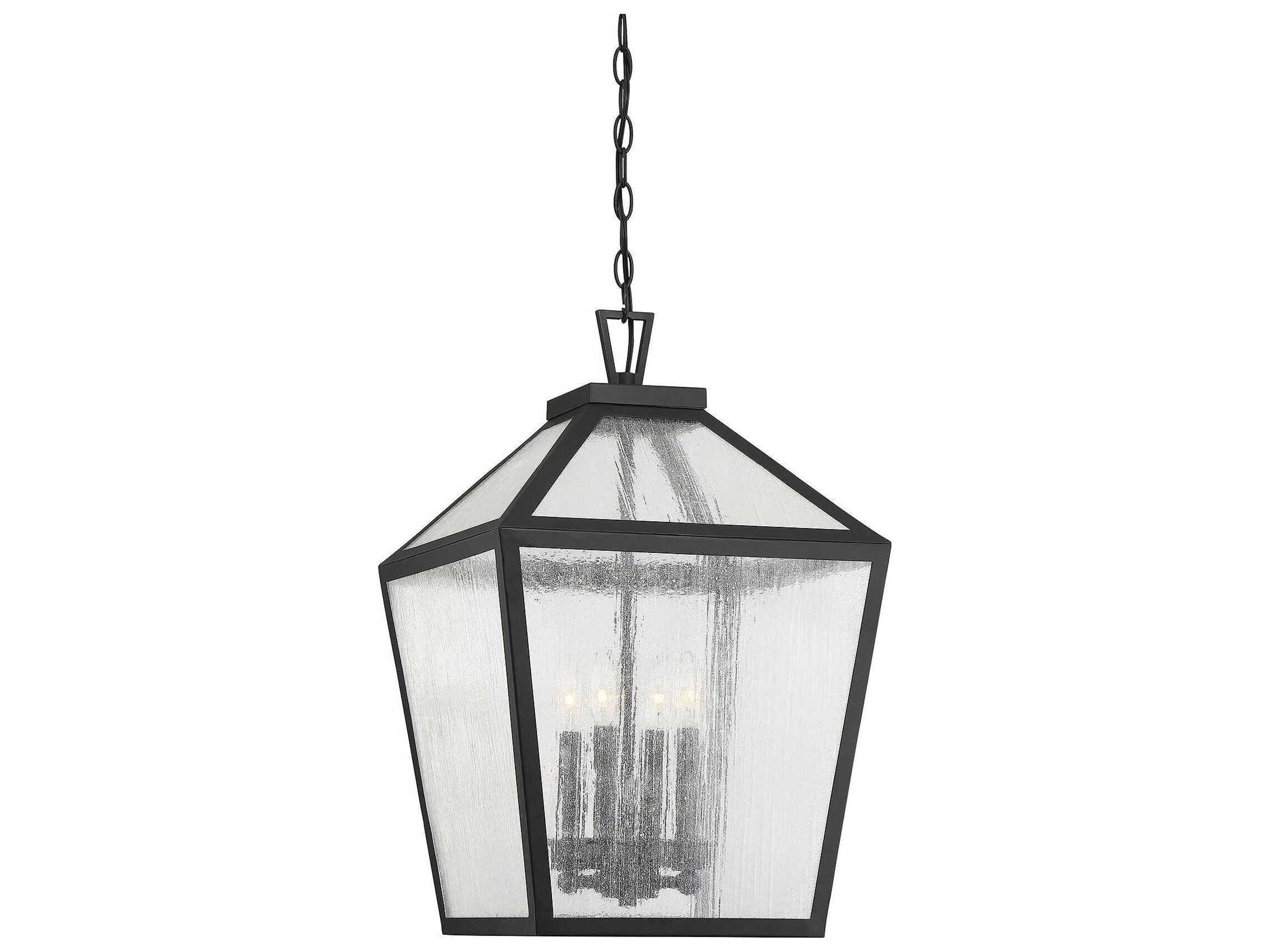 Woodstock 4-Light Black Glass Pendant