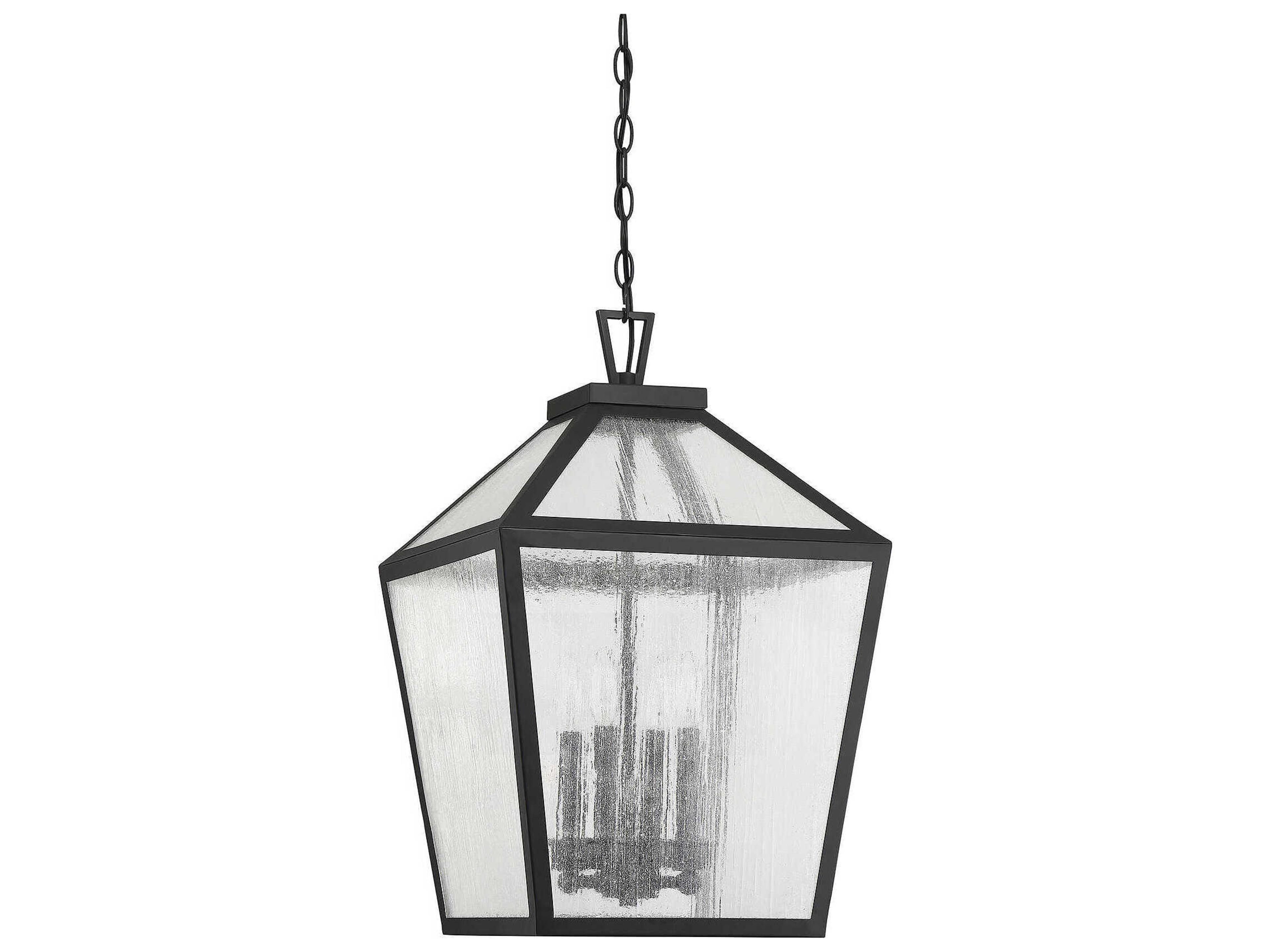 Savoy House Woodstock 4-Light Black Glass Pendant