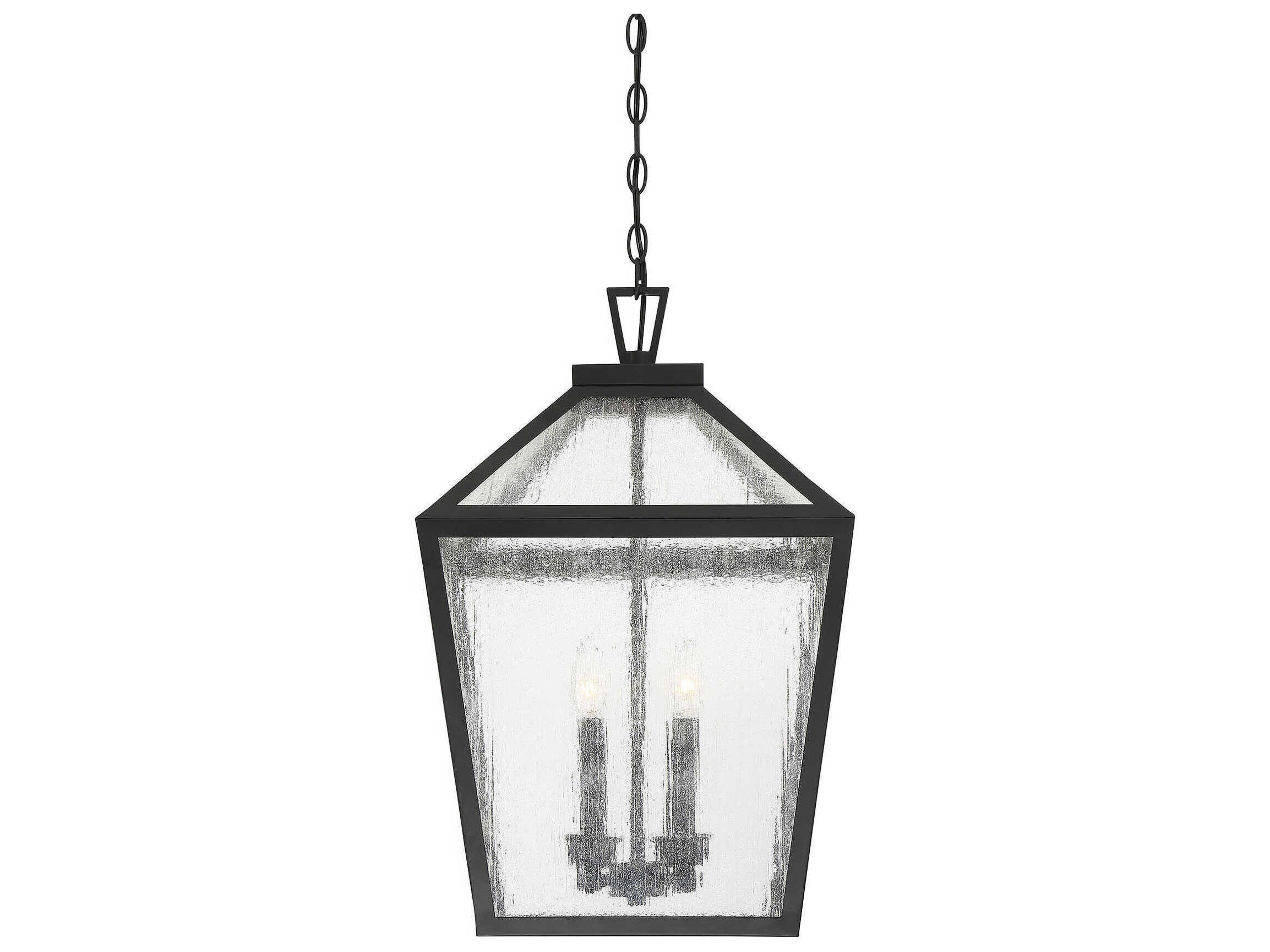 Savoy House Woodstock 4-Light Black Glass Pendant