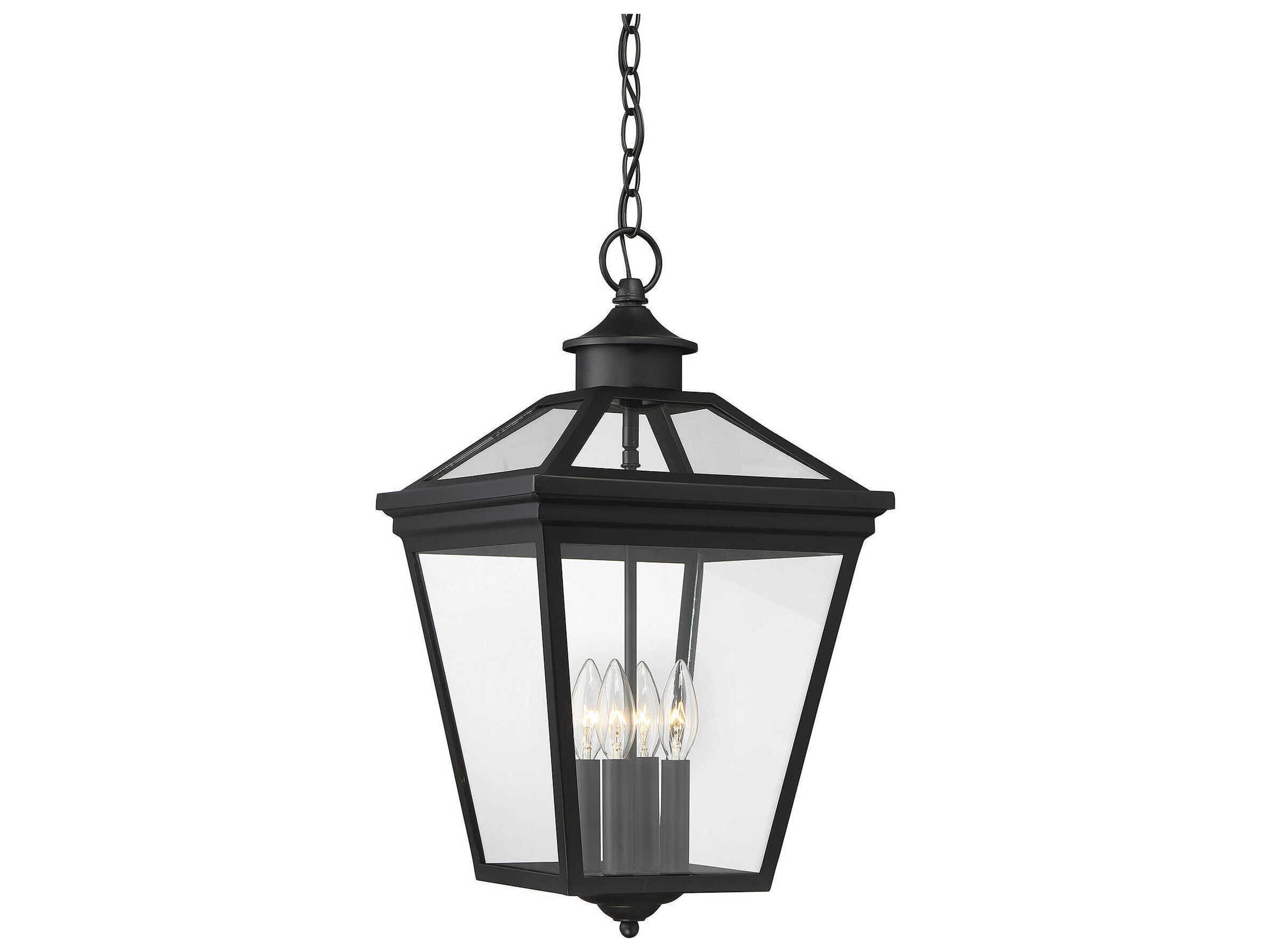 Savoy House Ellijay 4-Light Black Glass Lantern Pendant