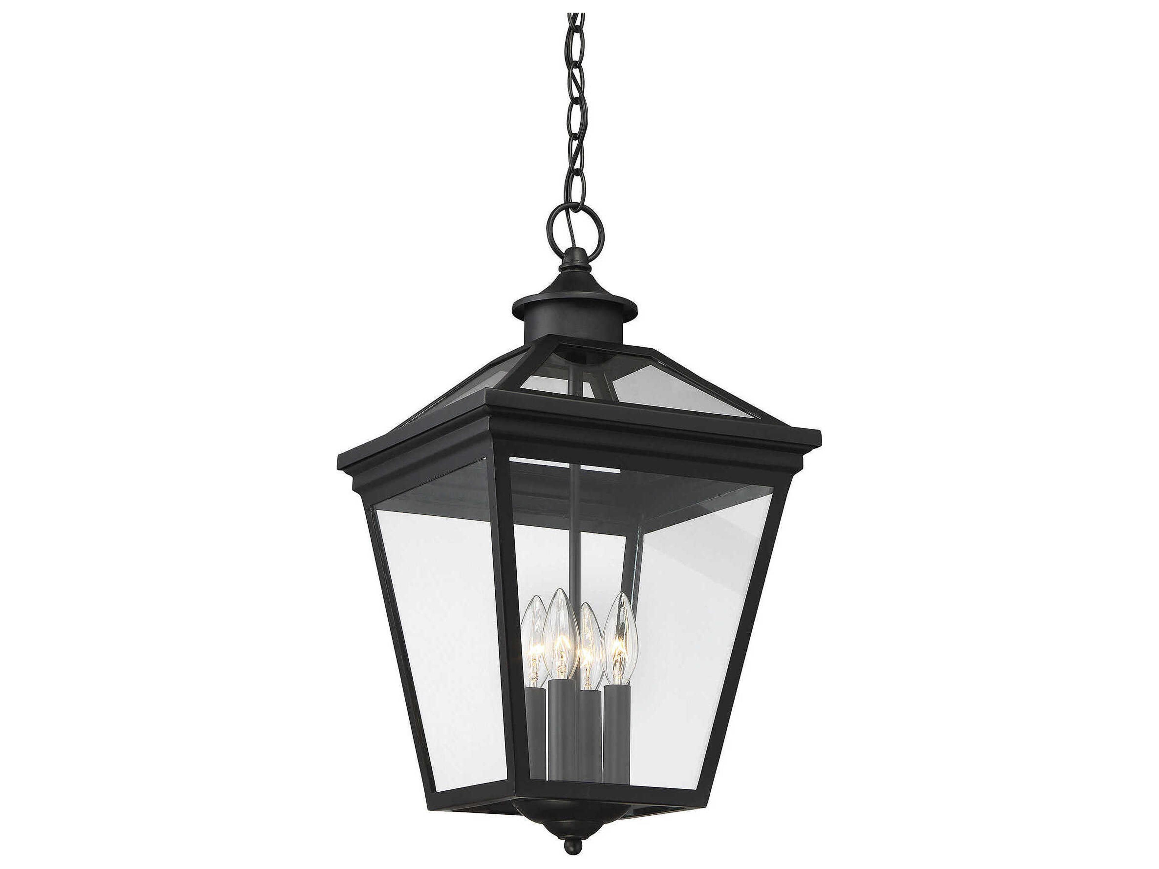 Savoy House Ellijay 4-Light Black Glass Lantern Pendant