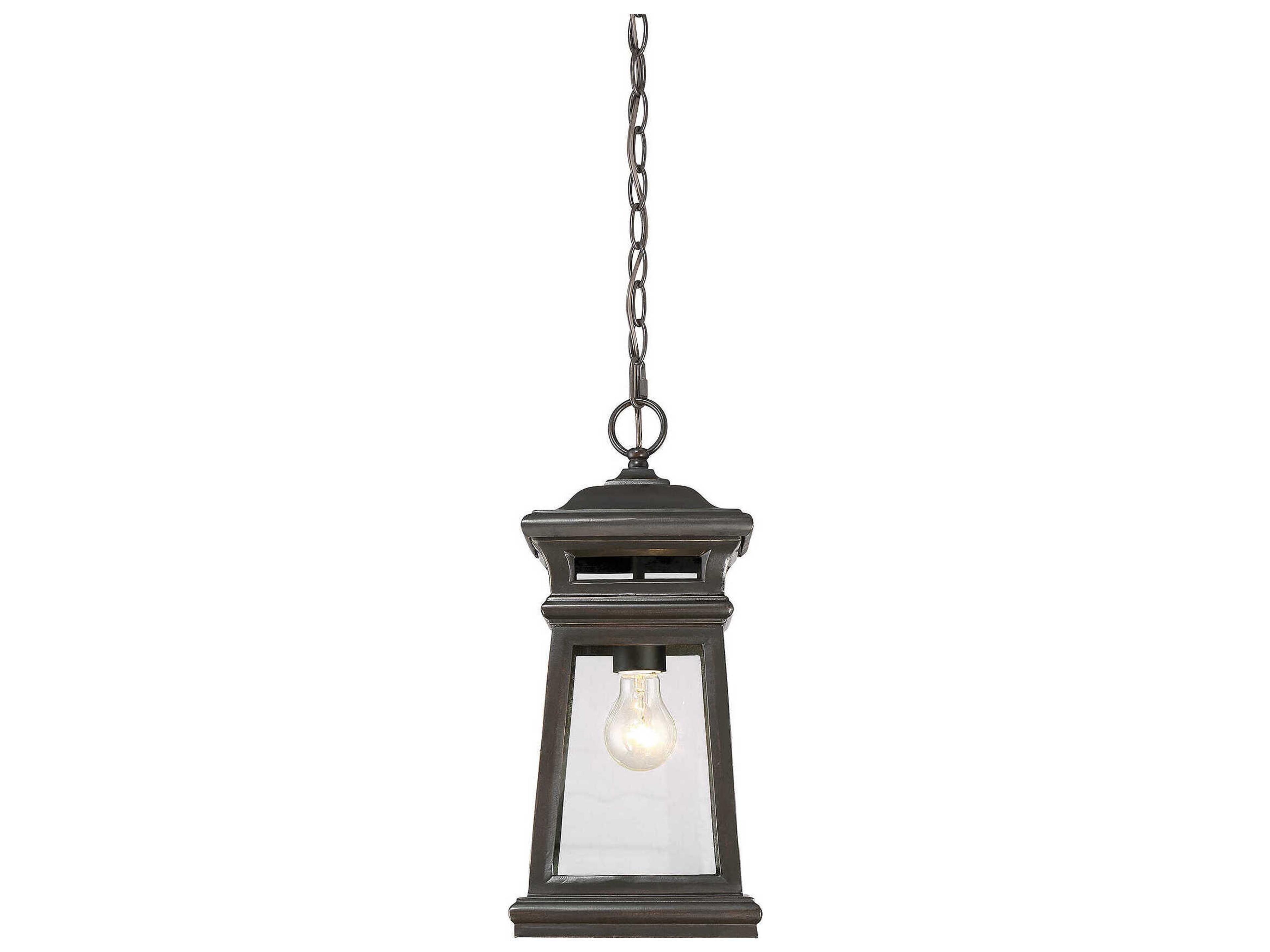 Taylor 1-Light English Bronze Gold Glass Lantern Mini Pendant