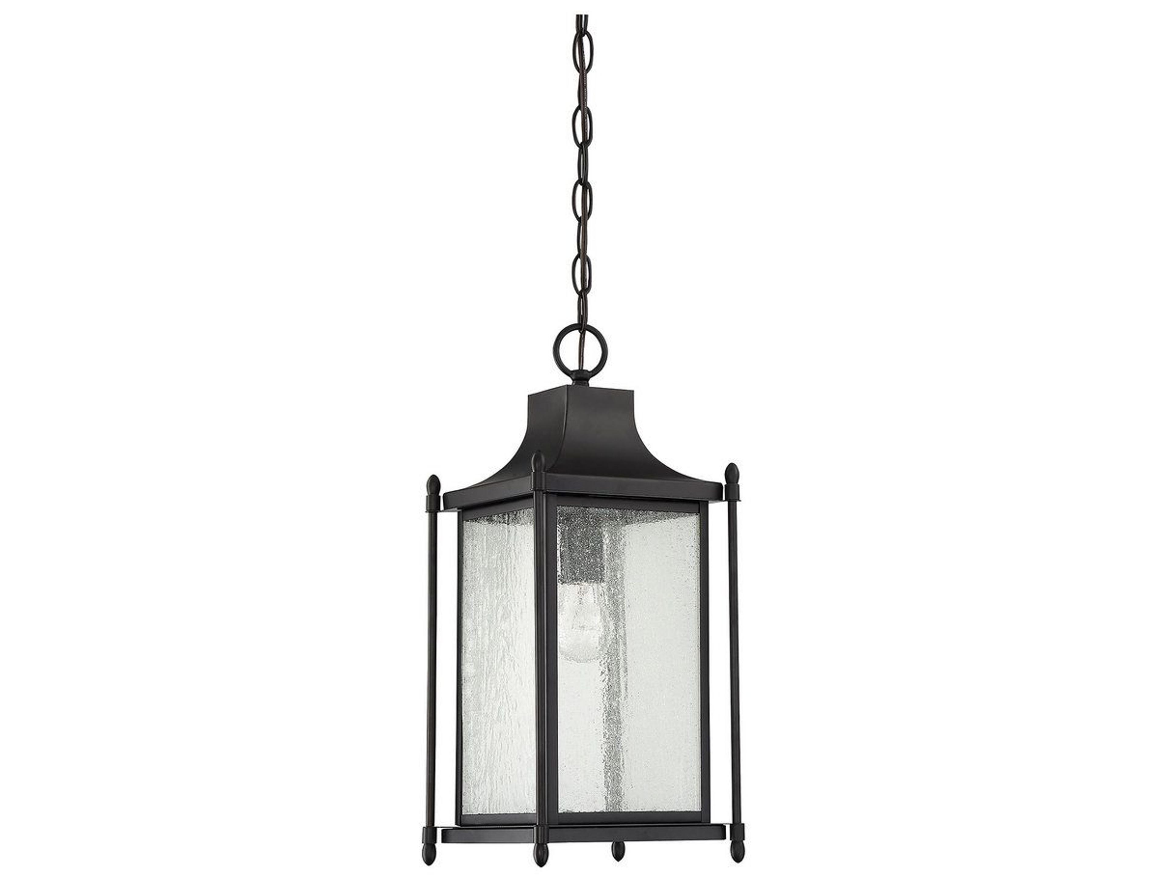 Savoy House Dunnmore 1-Light Black Glass Lantern Mini Pendant