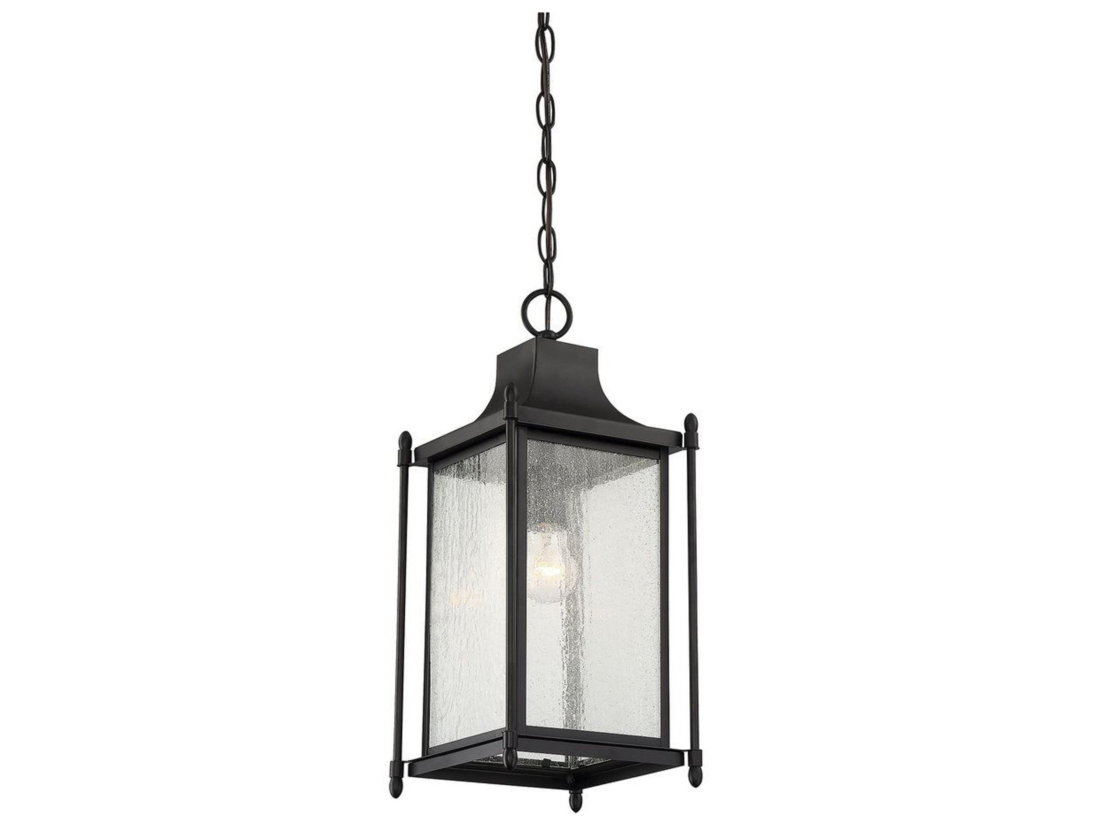 Savoy House Dunnmore 1-Light Black Glass Lantern Mini Pendant