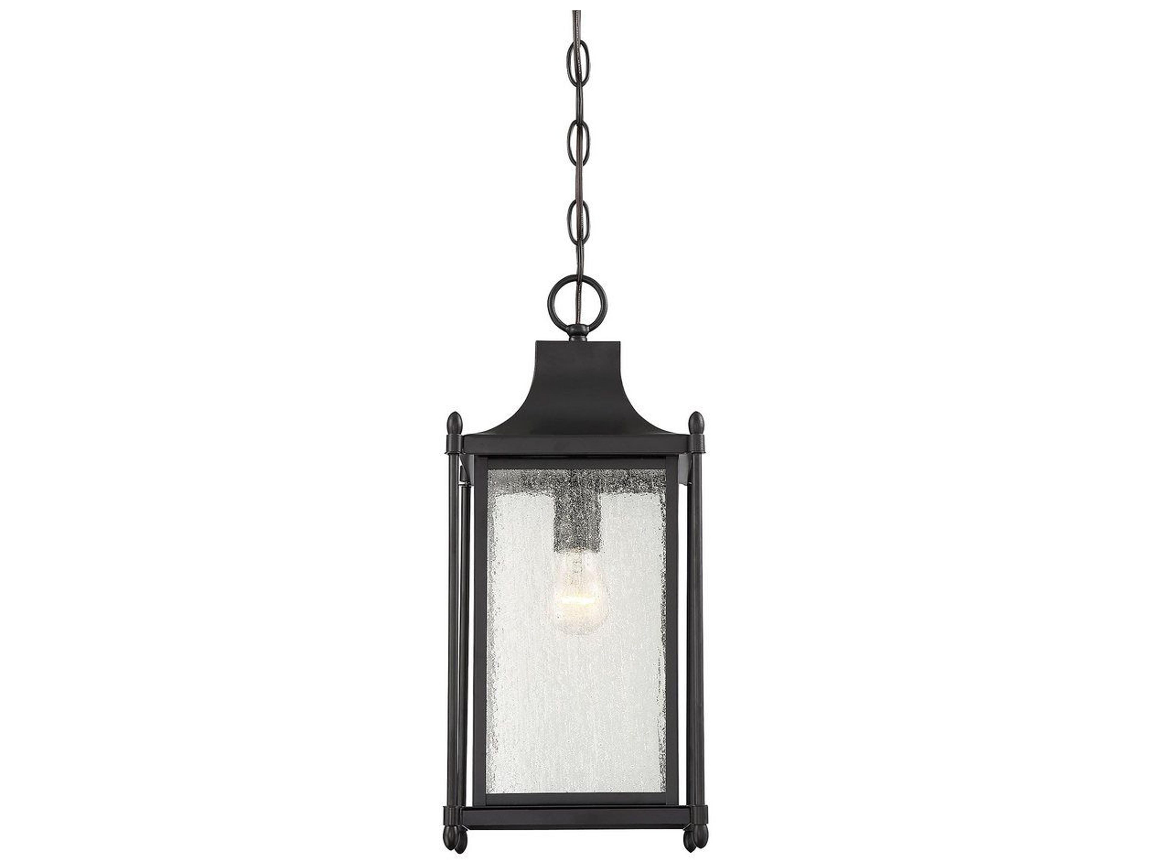 Savoy House Dunnmore 1-Light Black Glass Lantern Mini Pendant