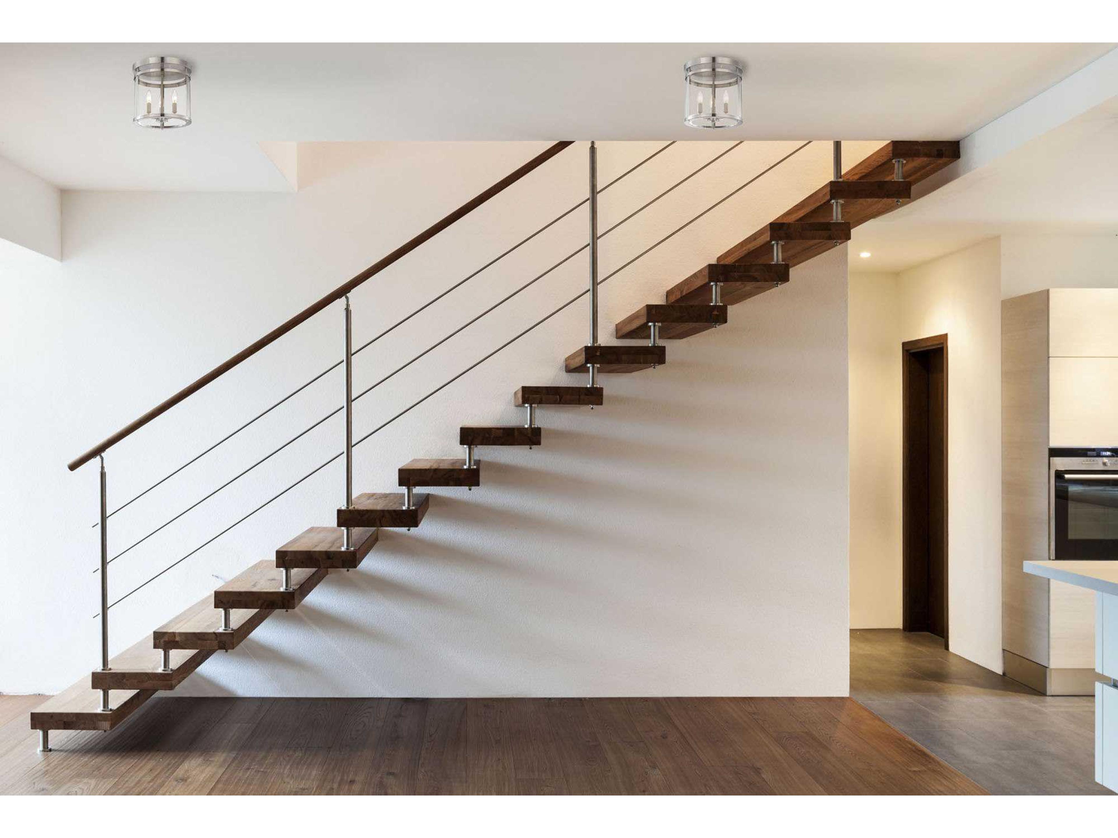 Savoy House Penrose 3-Light Satin Nickel Glass Semi Flush Mount