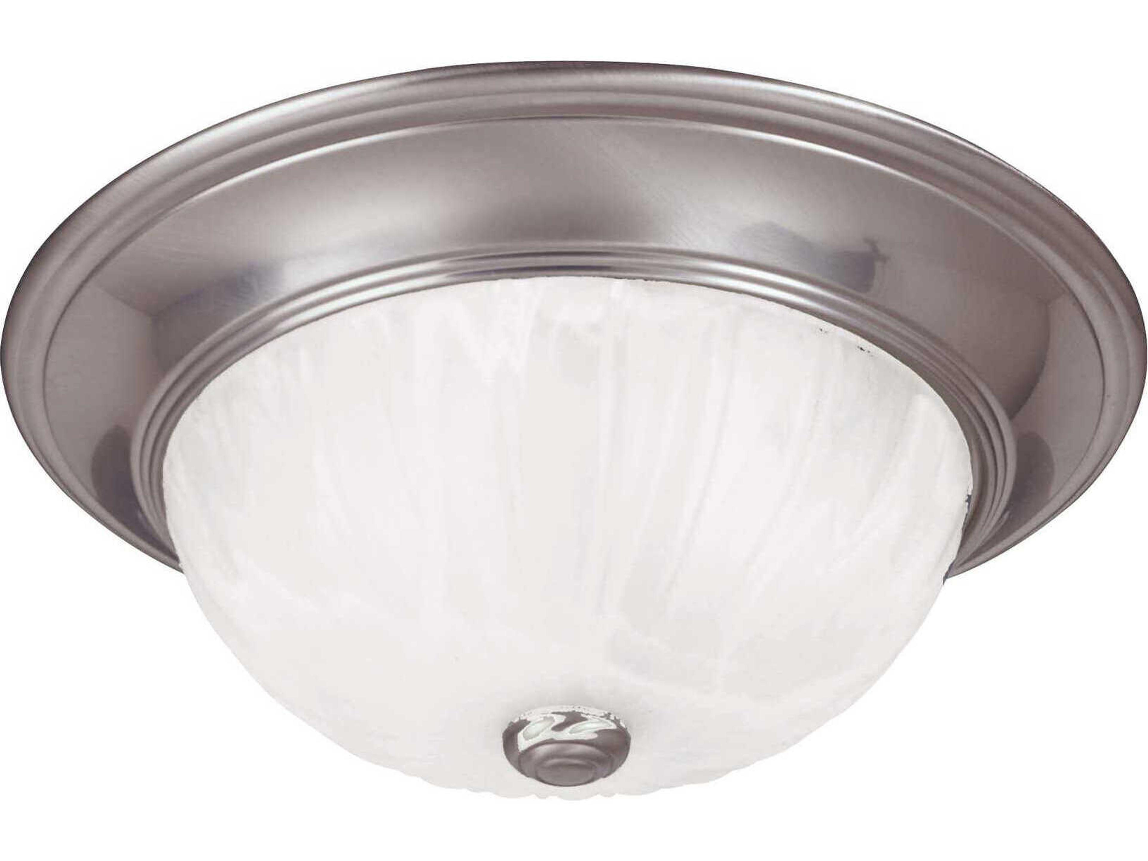 Savoy House 2-Light Satin Nickel Glass Bowl Flush Mount