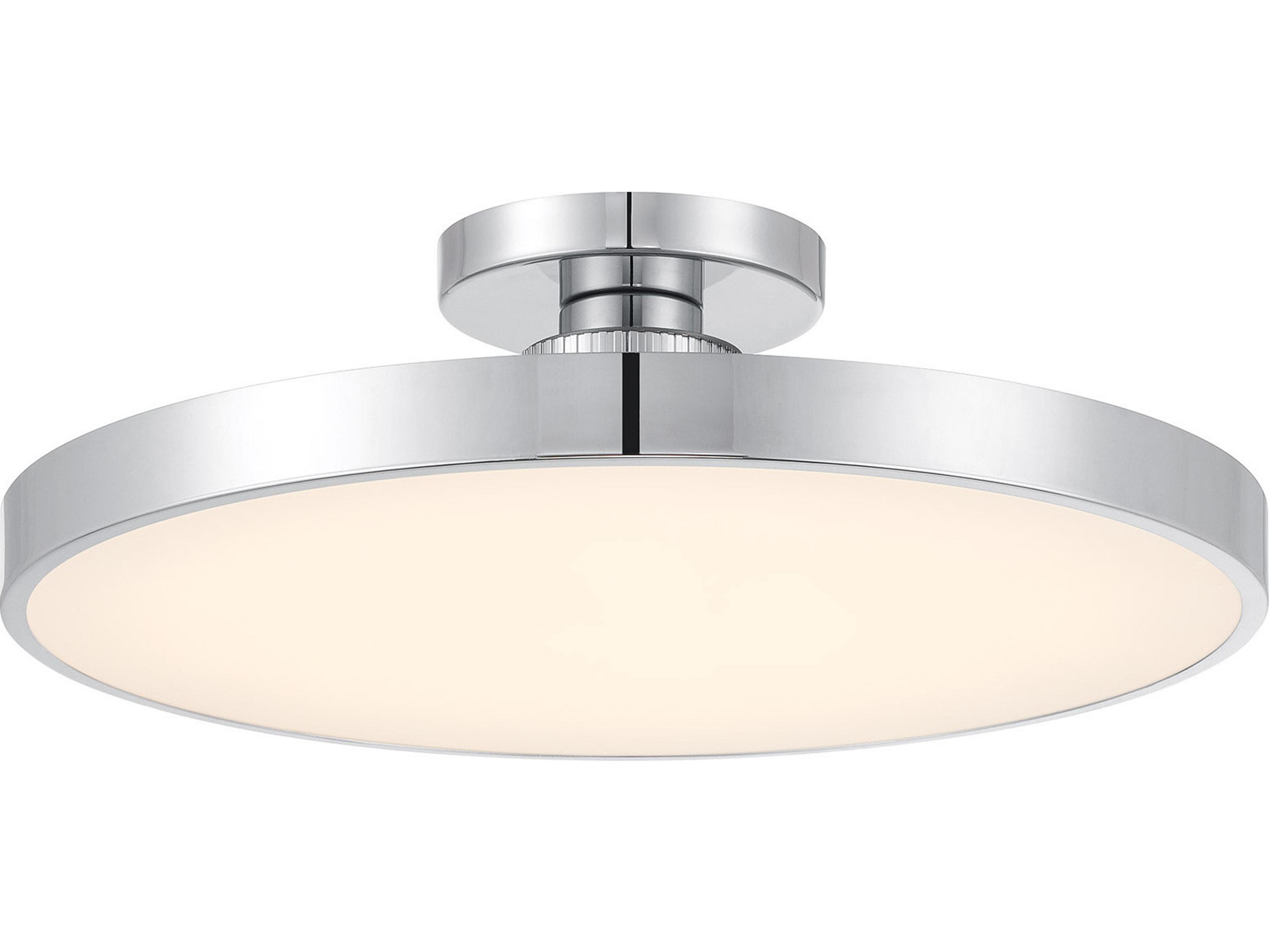 Thayer 1-Light Chrome Round Semi Flush Mount
