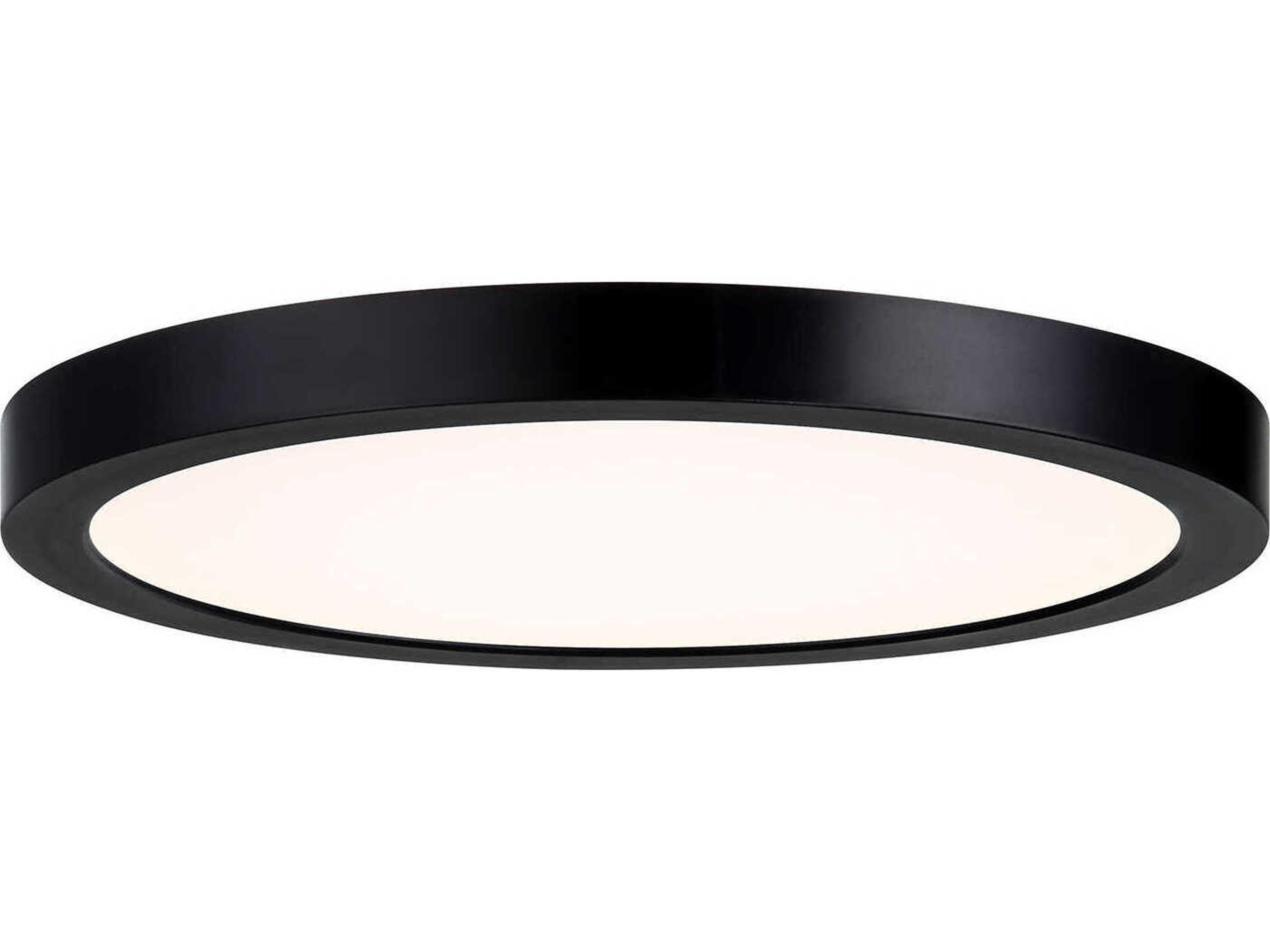 1-Light Black Round Flush Mount