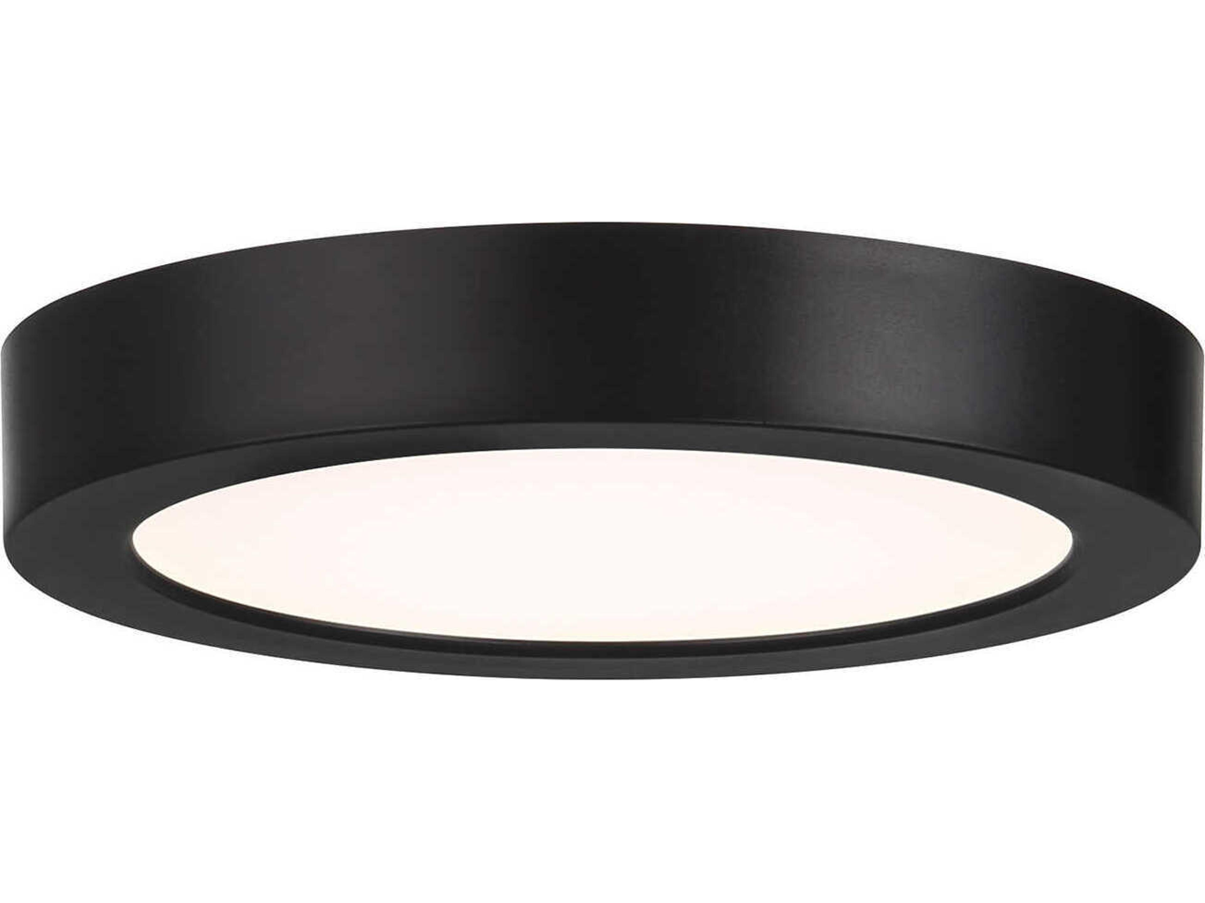 1-Light Black Round Flush Mount