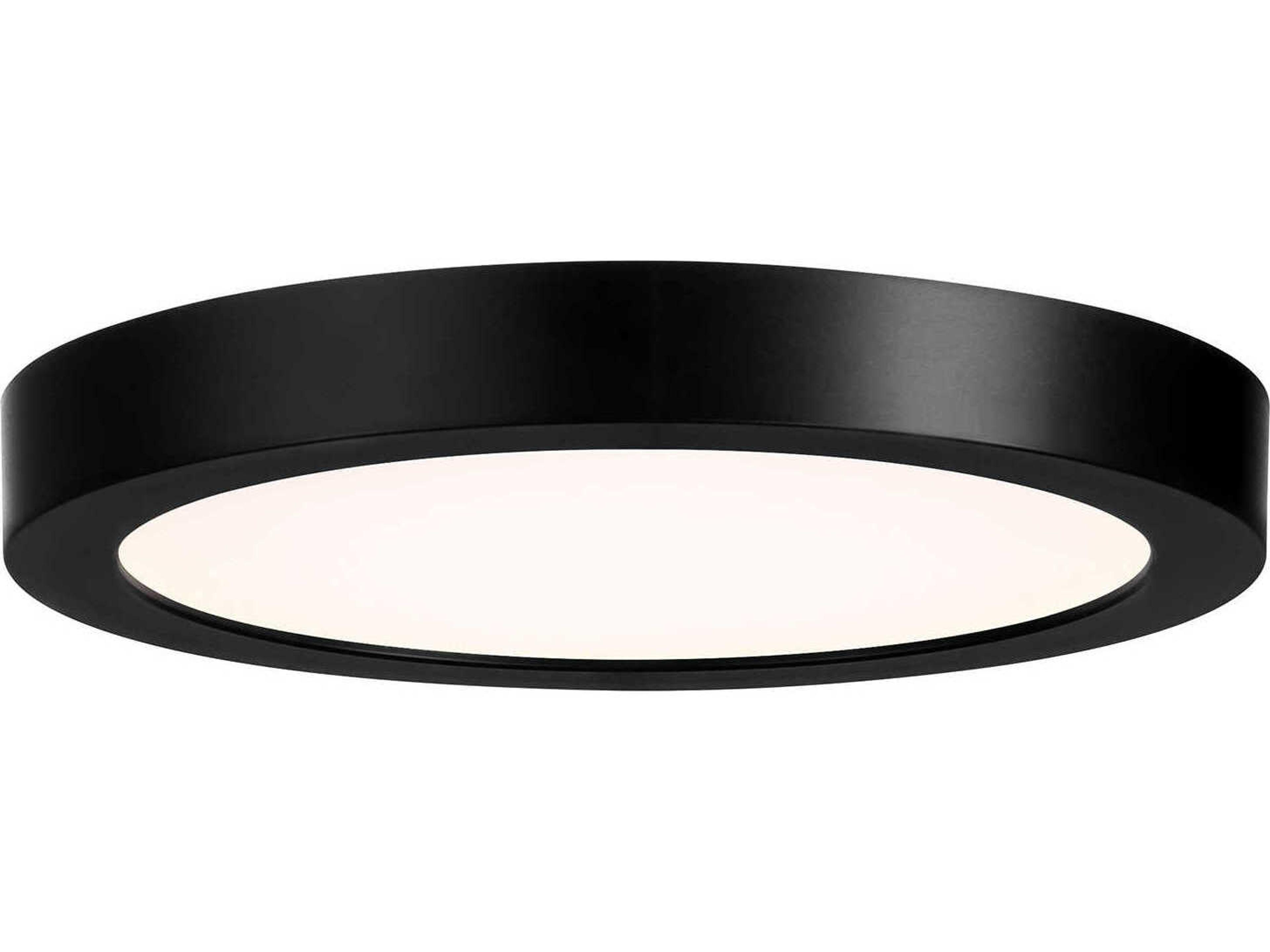 1-Light Black Round Flush Mount