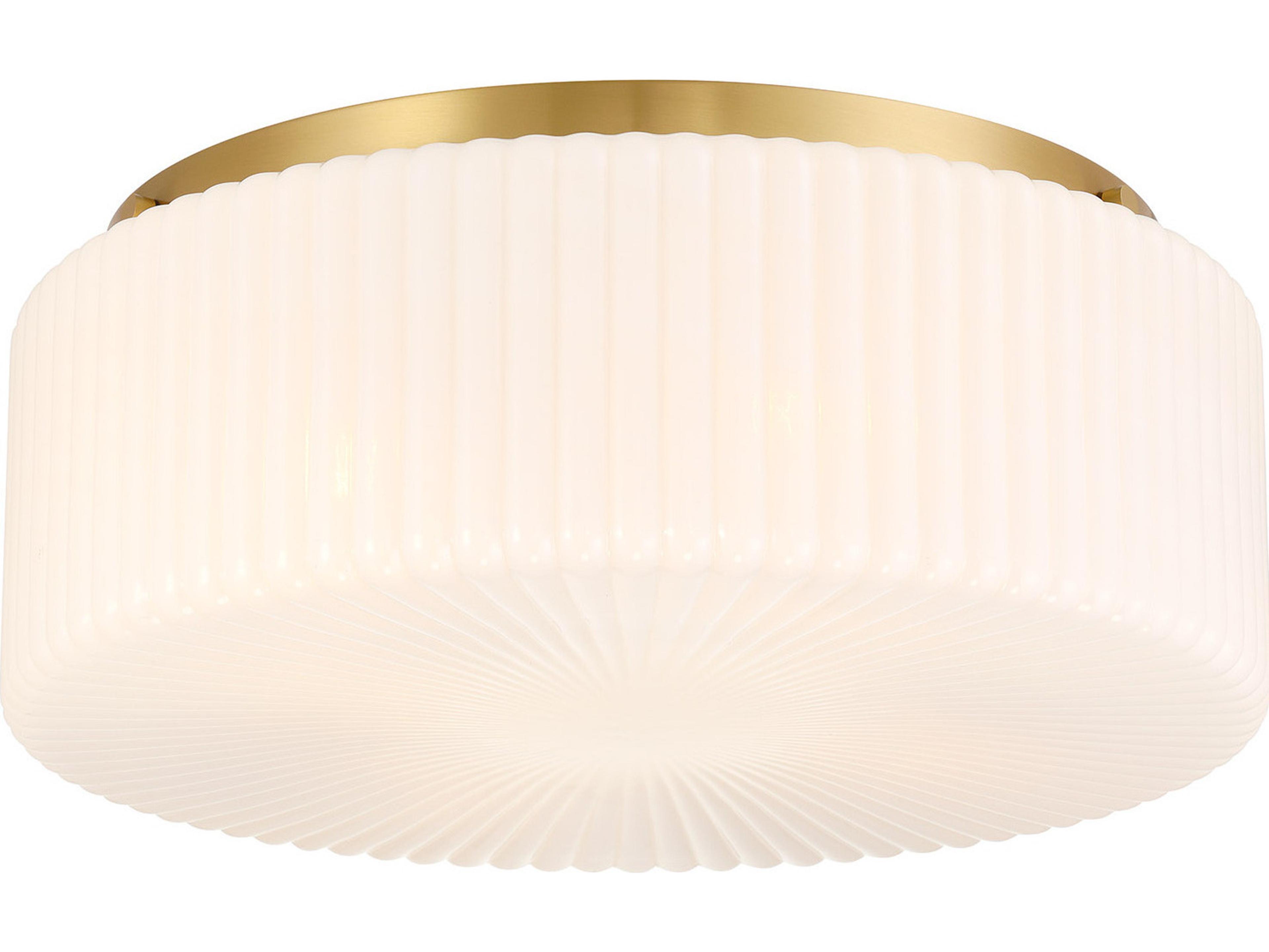 Savoy House Edgemont 4-Light Warm Brass Drum Flush Mount