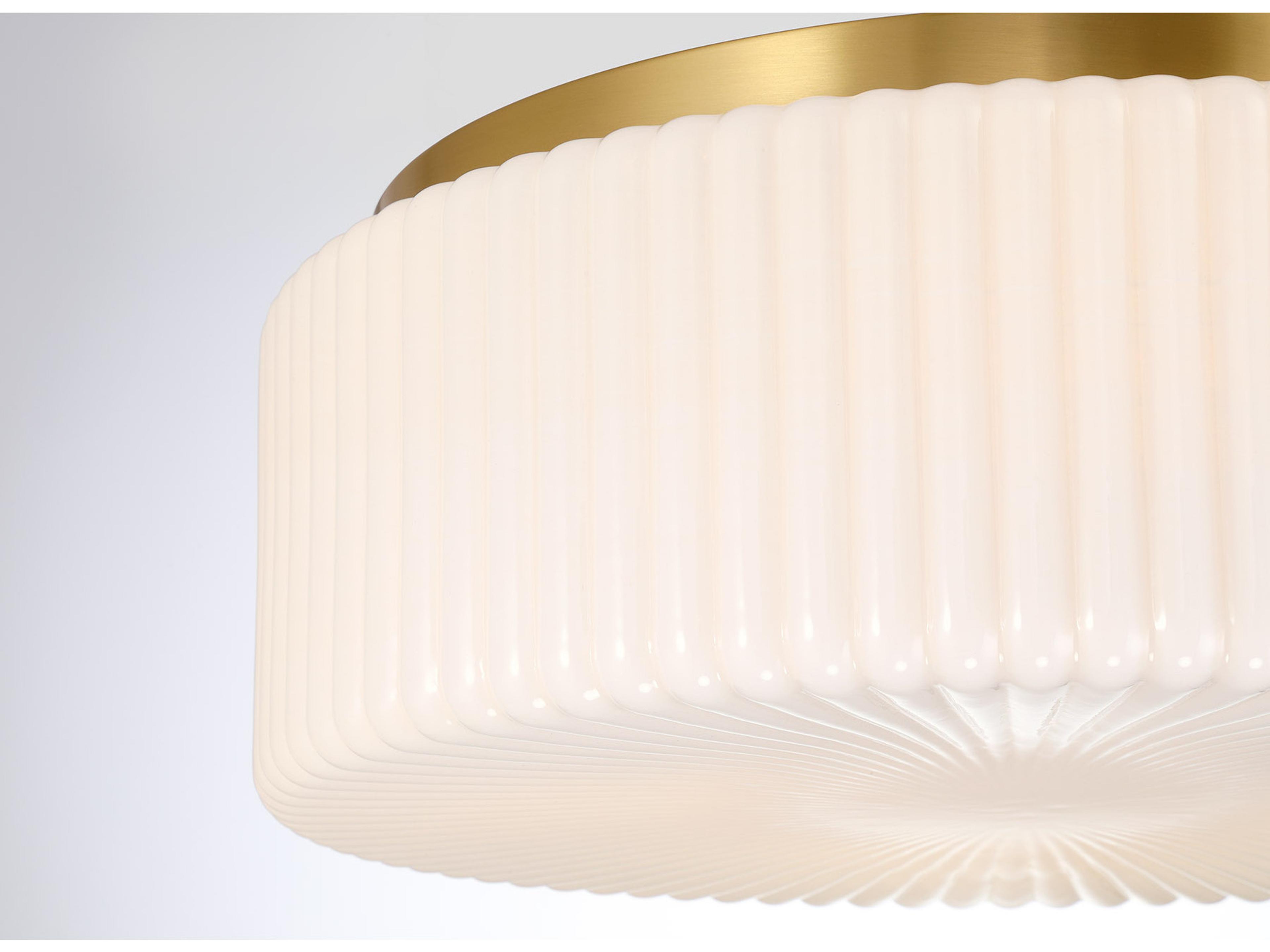 Savoy House Edgemont 4-Light Warm Brass Drum Flush Mount