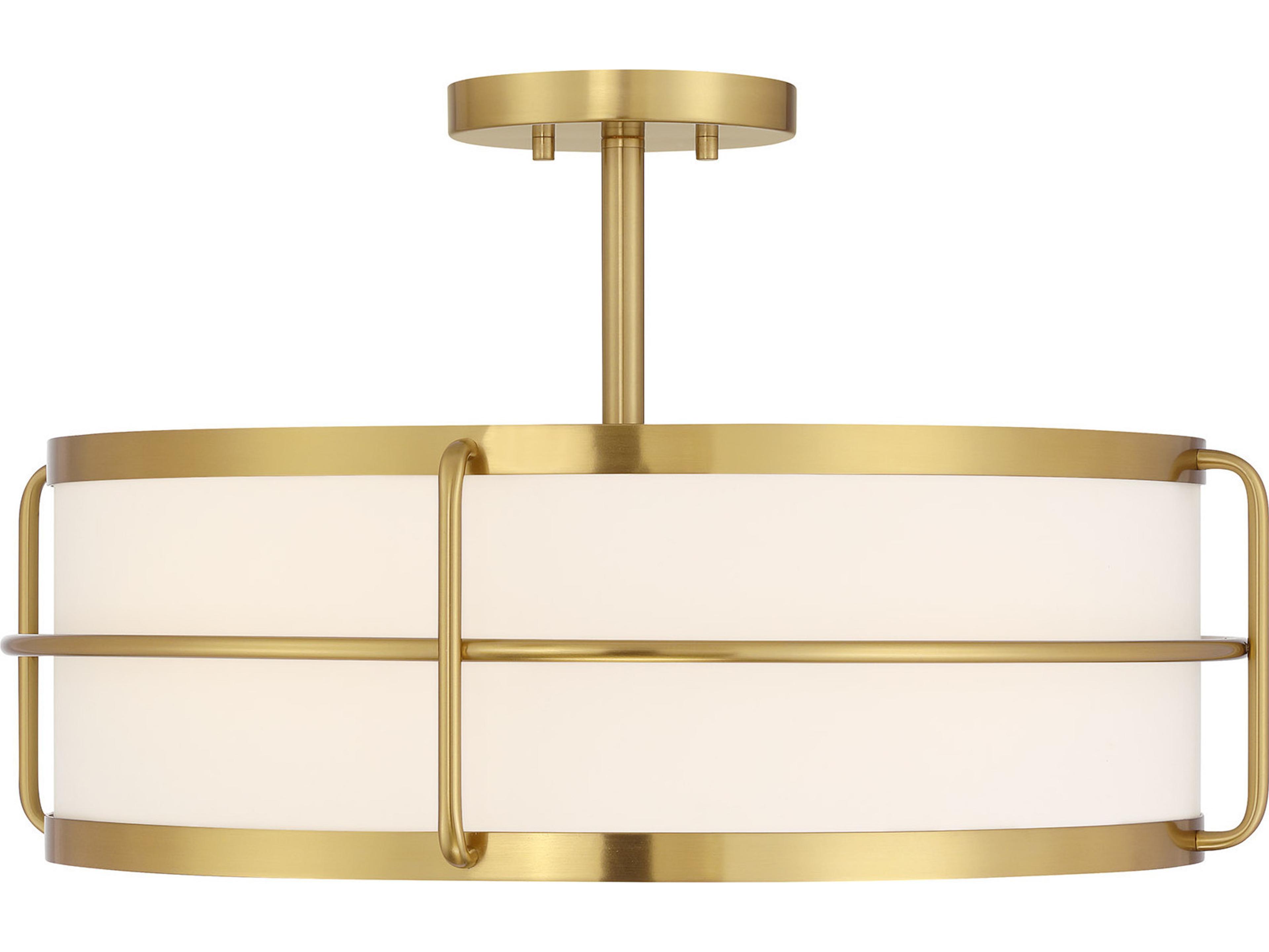 Chauncey 4-Light Warm Brass Drum Semi Flush Mount