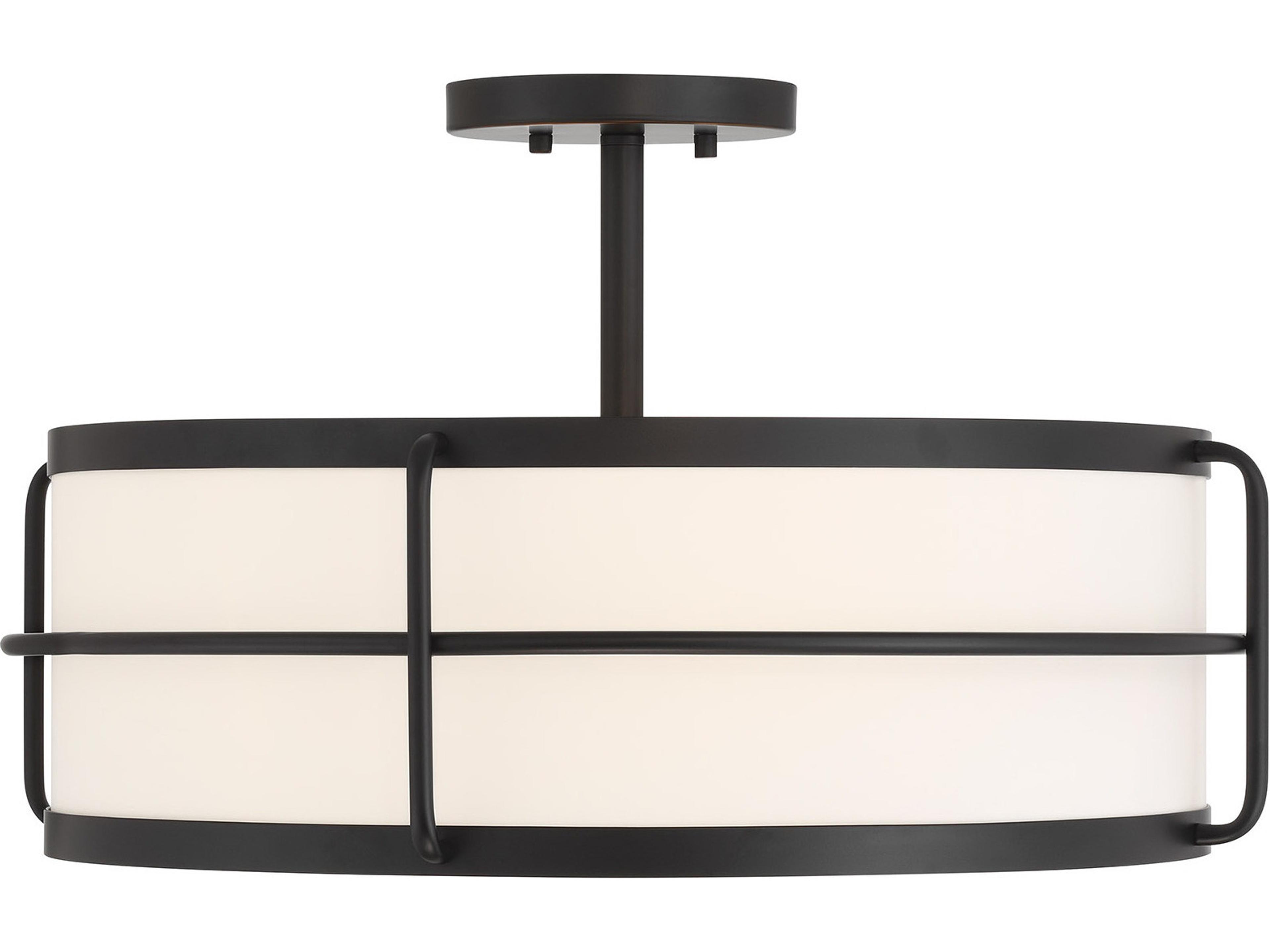 Chauncey 4-Light Matte Black Drum Semi Flush Mount