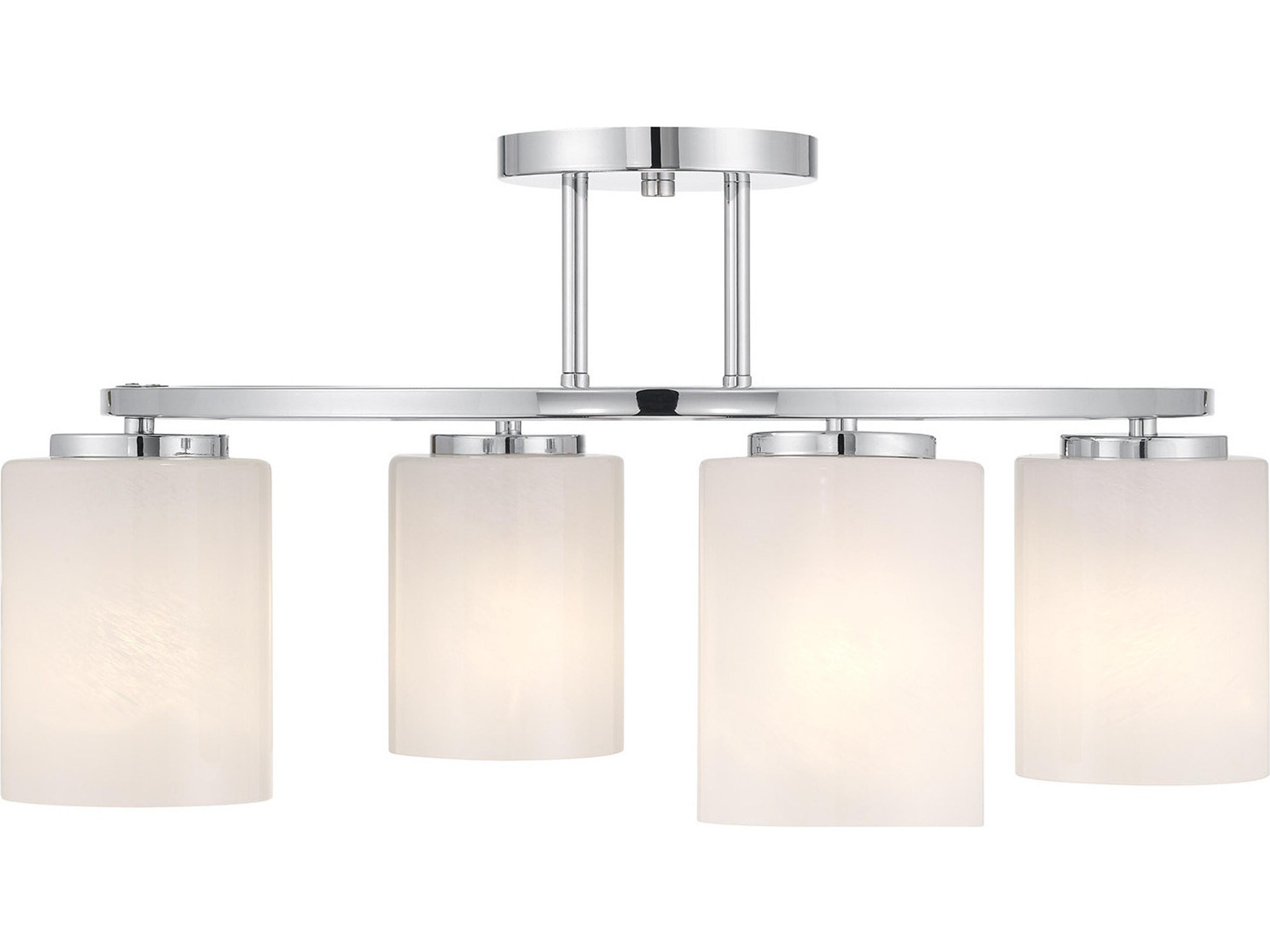 Herron 4-Light Chrome Cylinder Semi Flush Mount