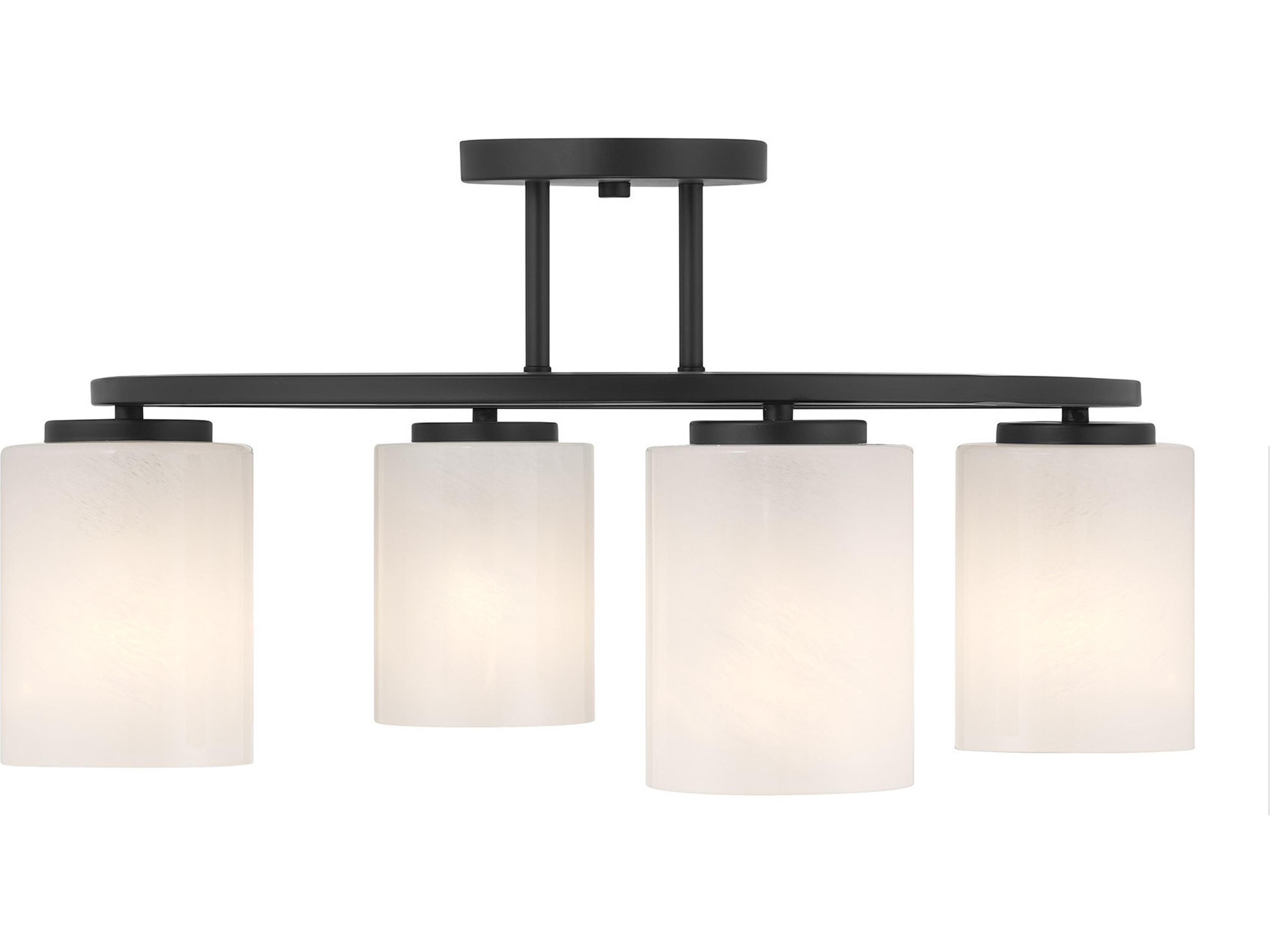 Herron 4-Light Matte Black Cylinder Semi Flush Mount