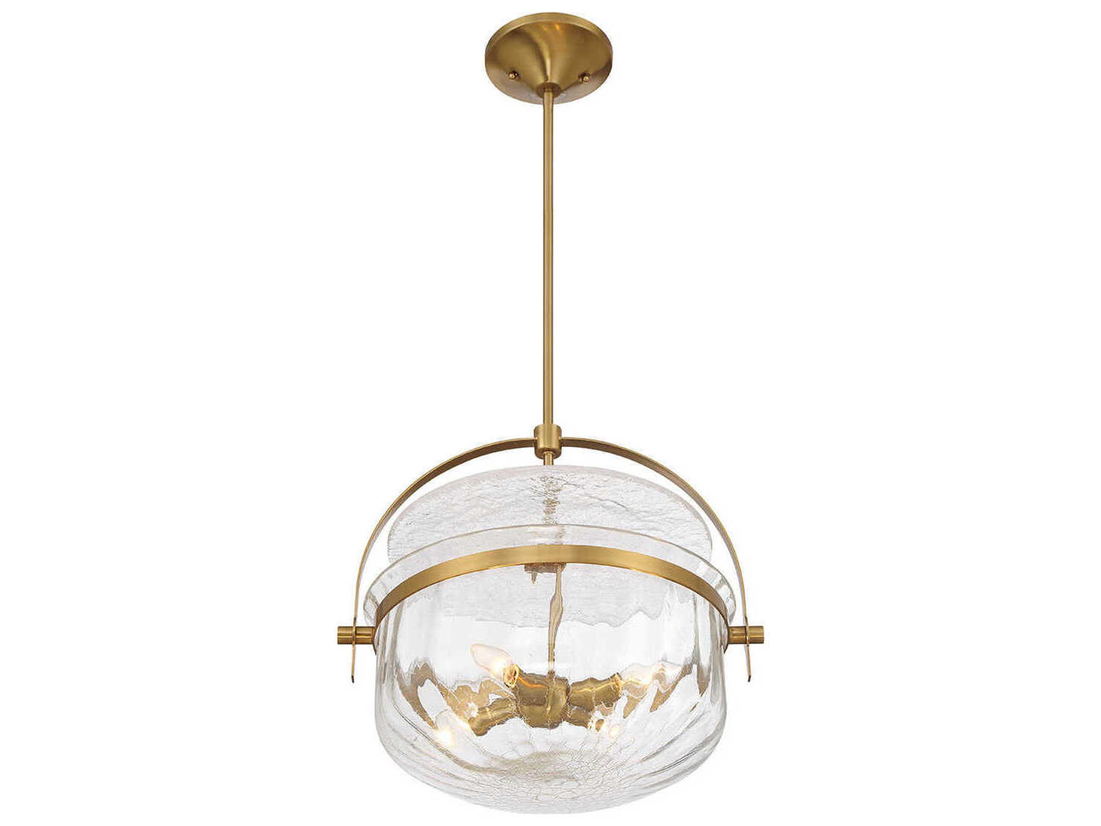 Savoy House Denmar 4-Light Warm Brass Bowl Pendant