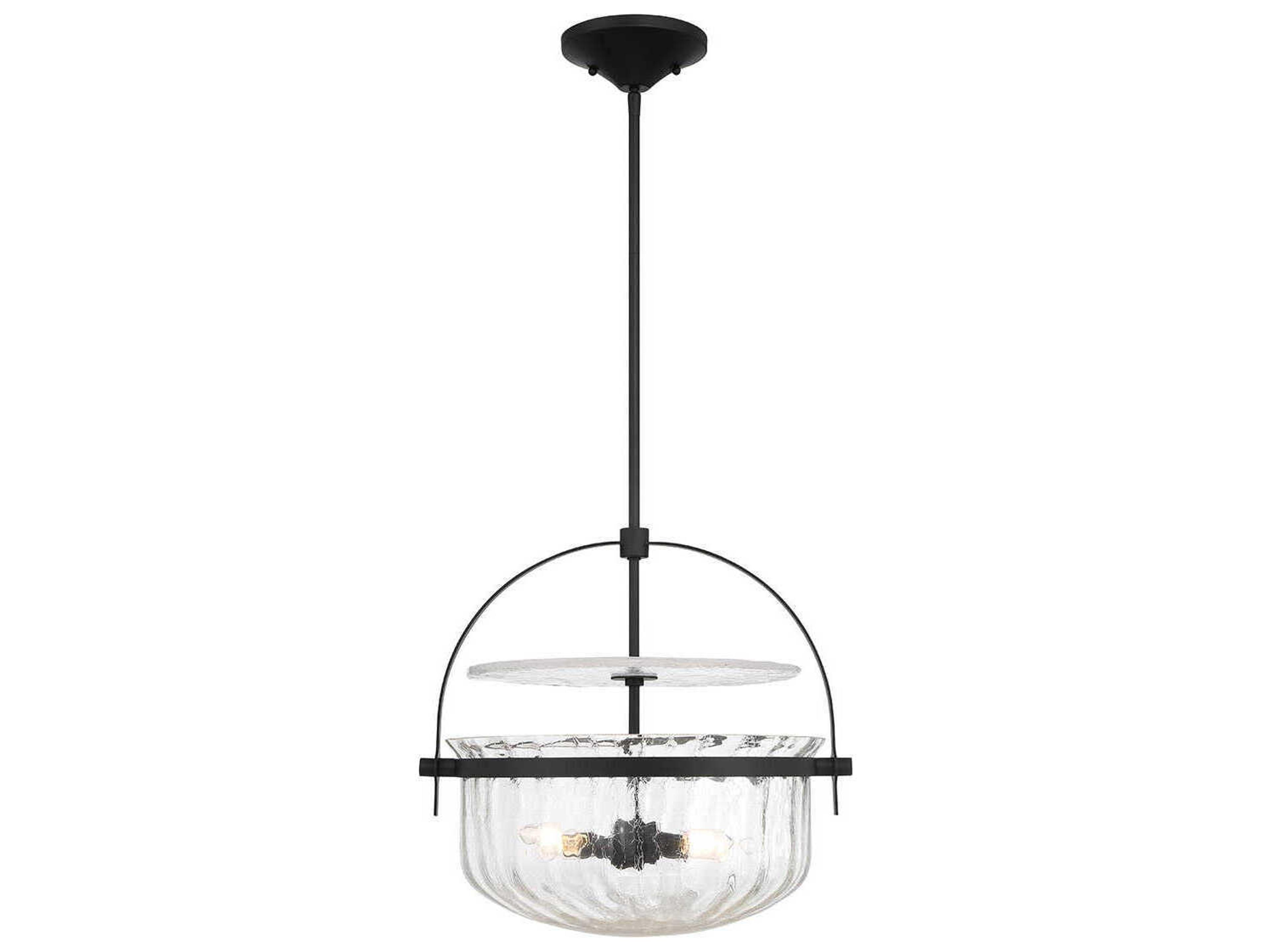 Denmar 4-Light Matte Black Bowl Pendant