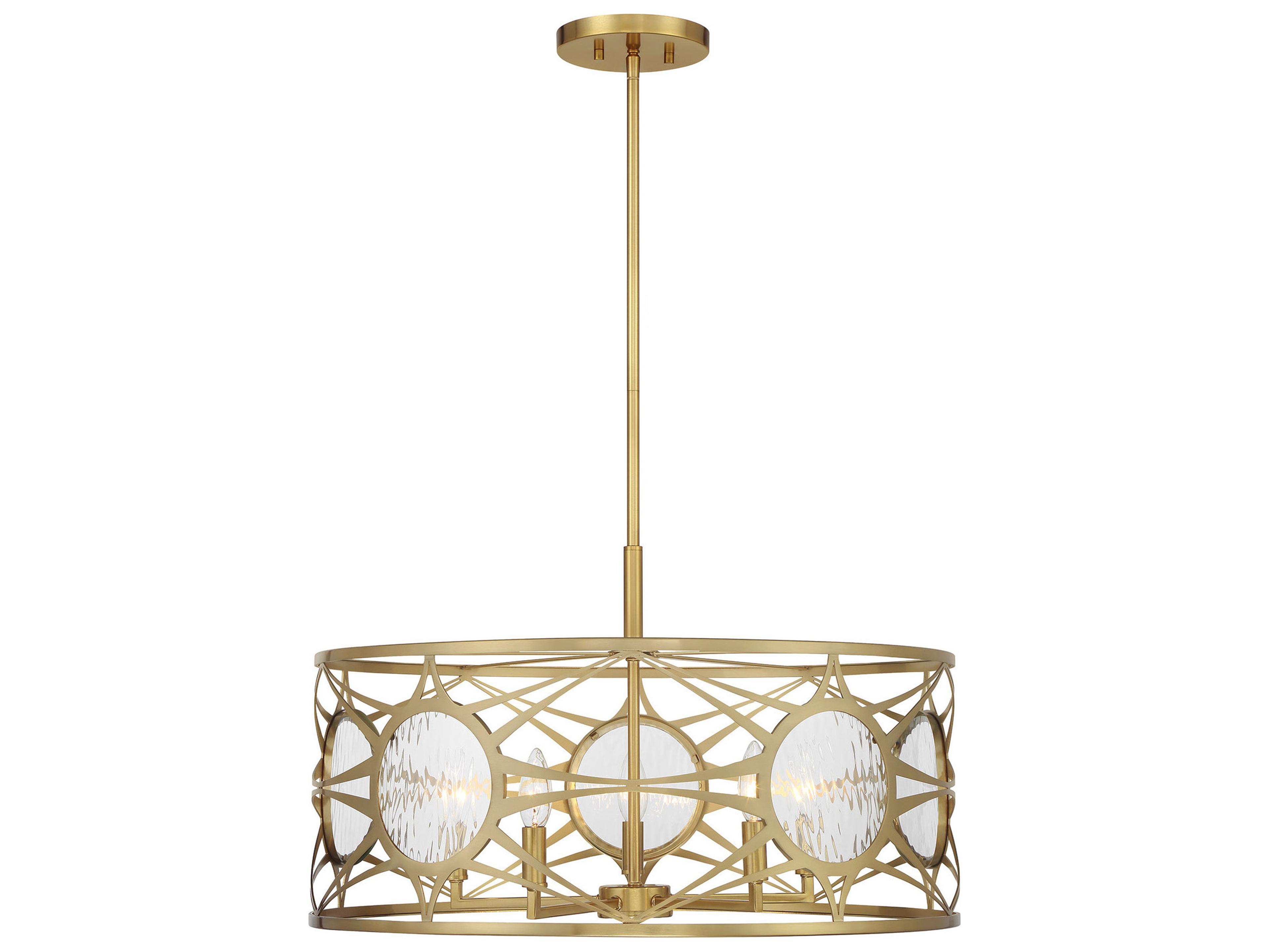 Balfour 5-Light Warm Brass Drum Geometric Pendant