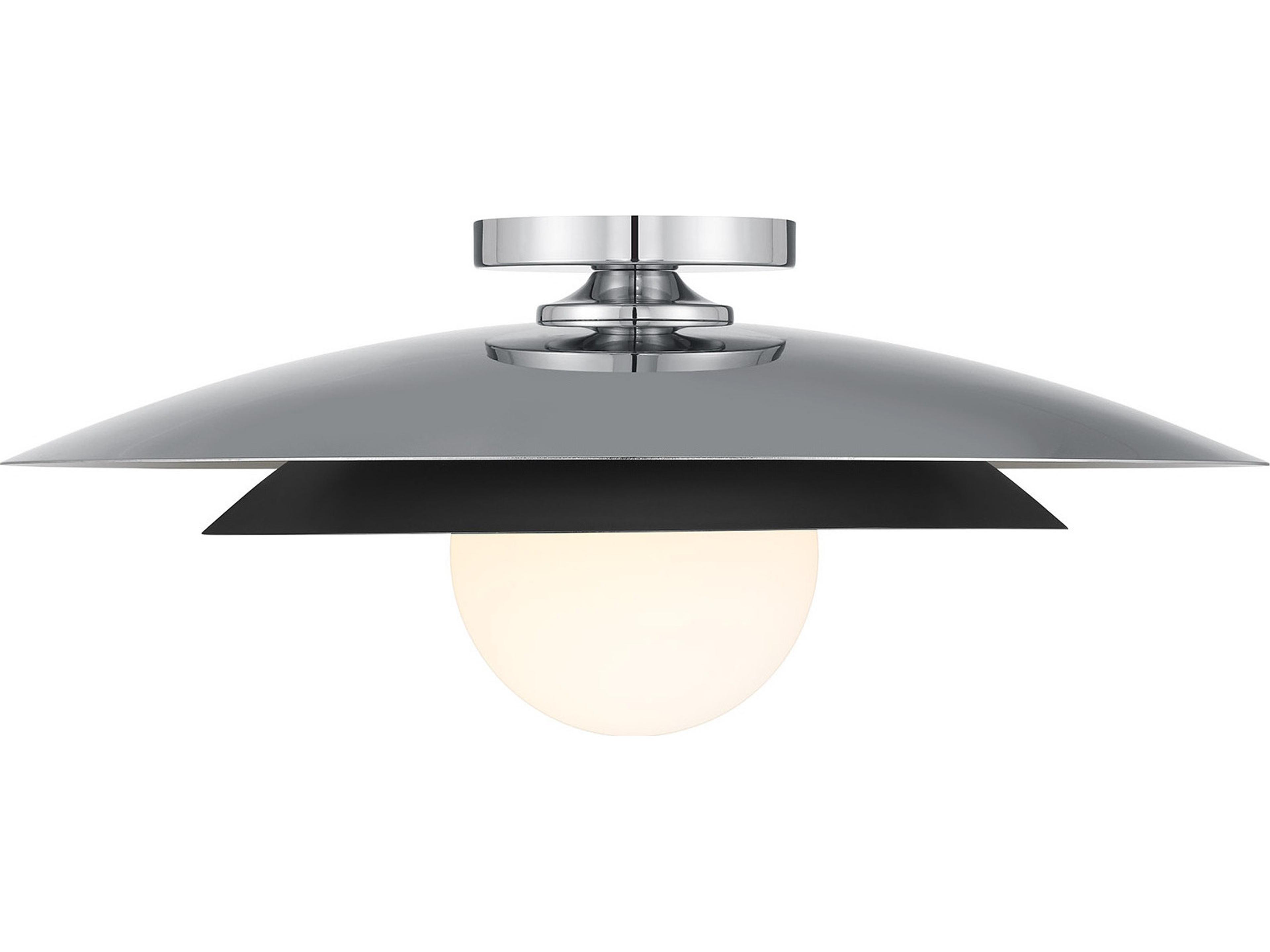 Sherrer 1-Light Chrome Dome Semi Flush Mount
