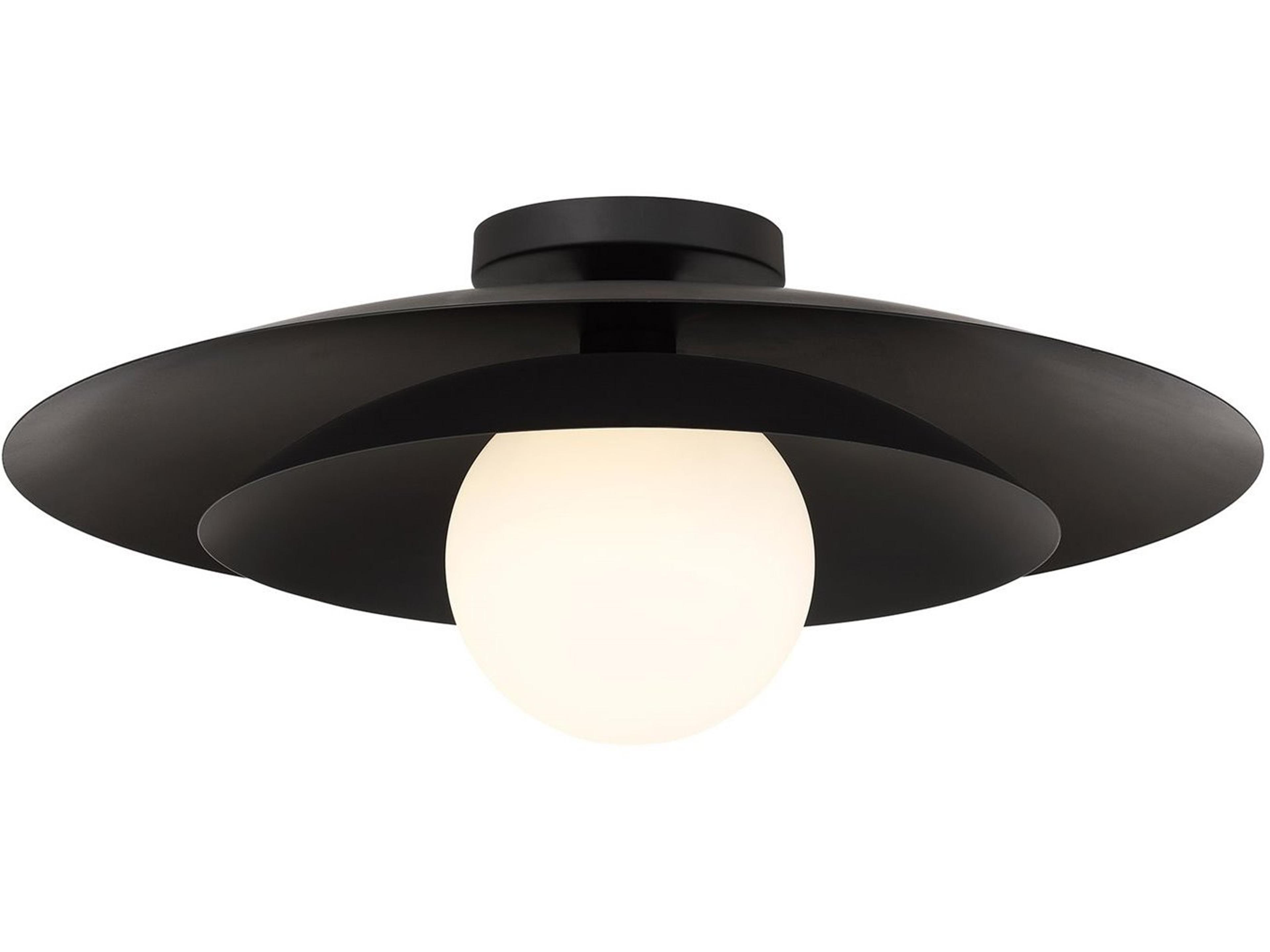 Savoy House Sherrer 1-Light Matte Black Dome Semi Flush Mount