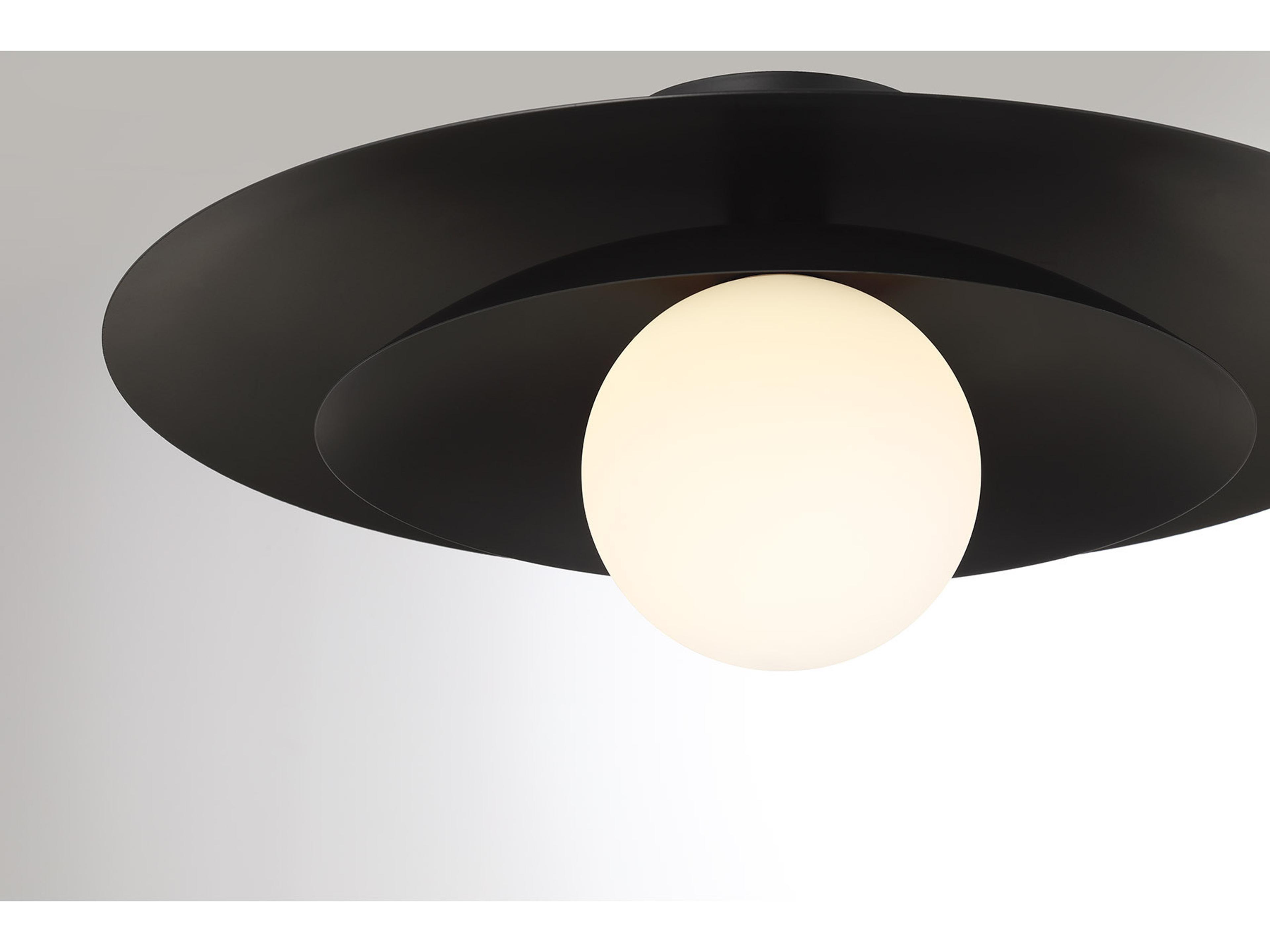 Savoy House Sherrer 1-Light Matte Black Dome Semi Flush Mount