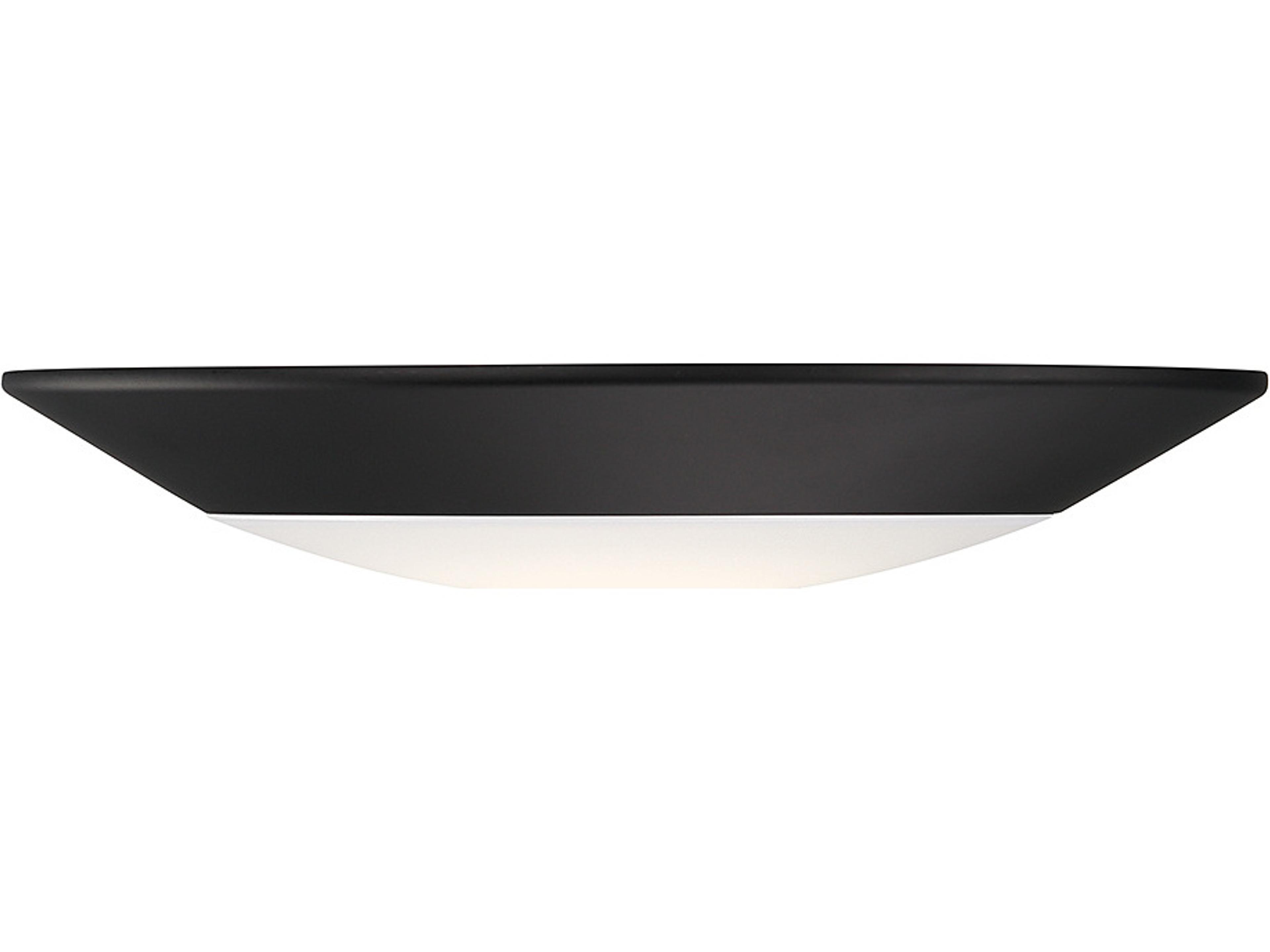 1-Light Matte Black Geometric Flush Mount