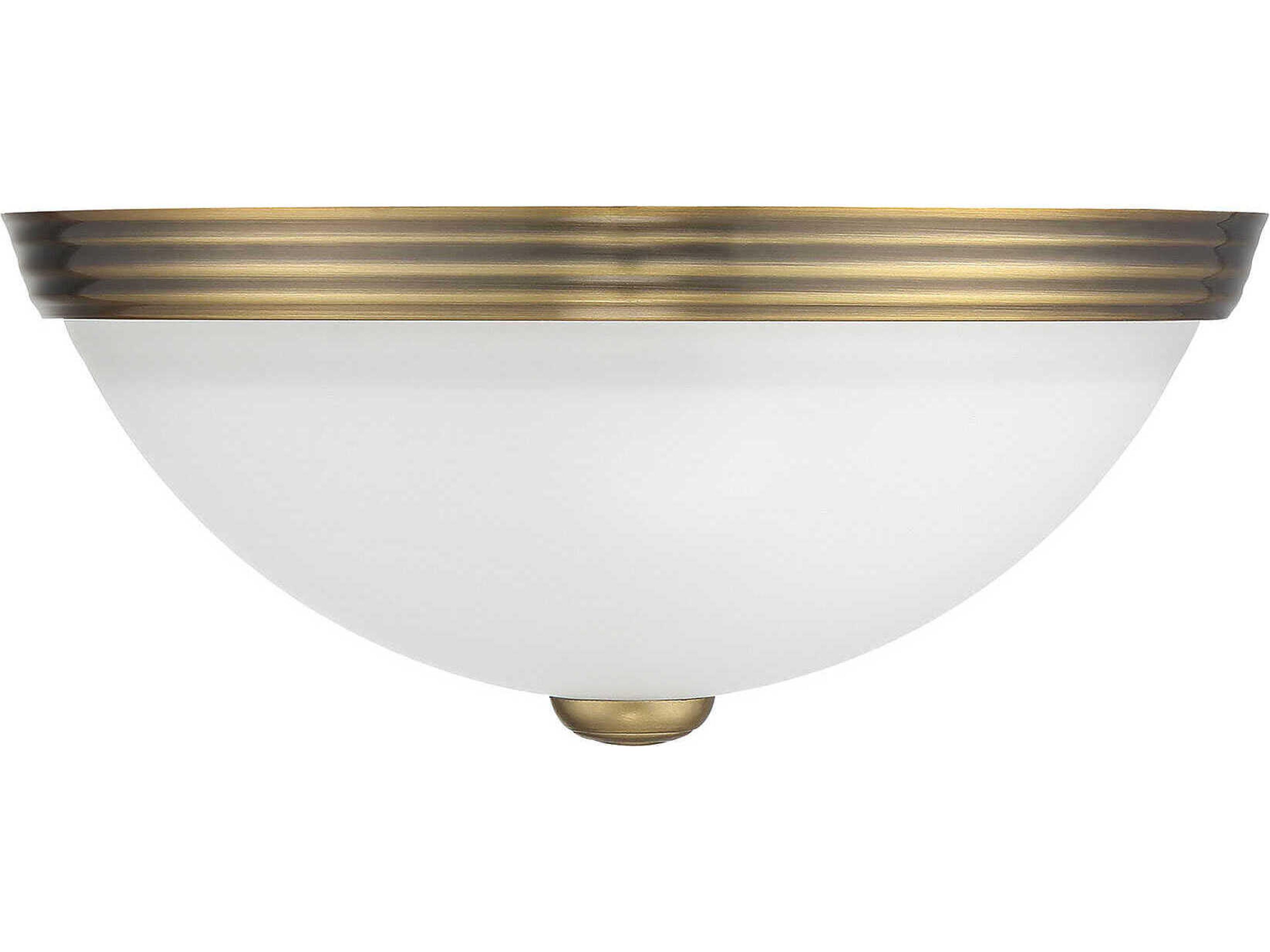 Savoy House 2-Light Warm Brass Glass Bowl Flush Mount