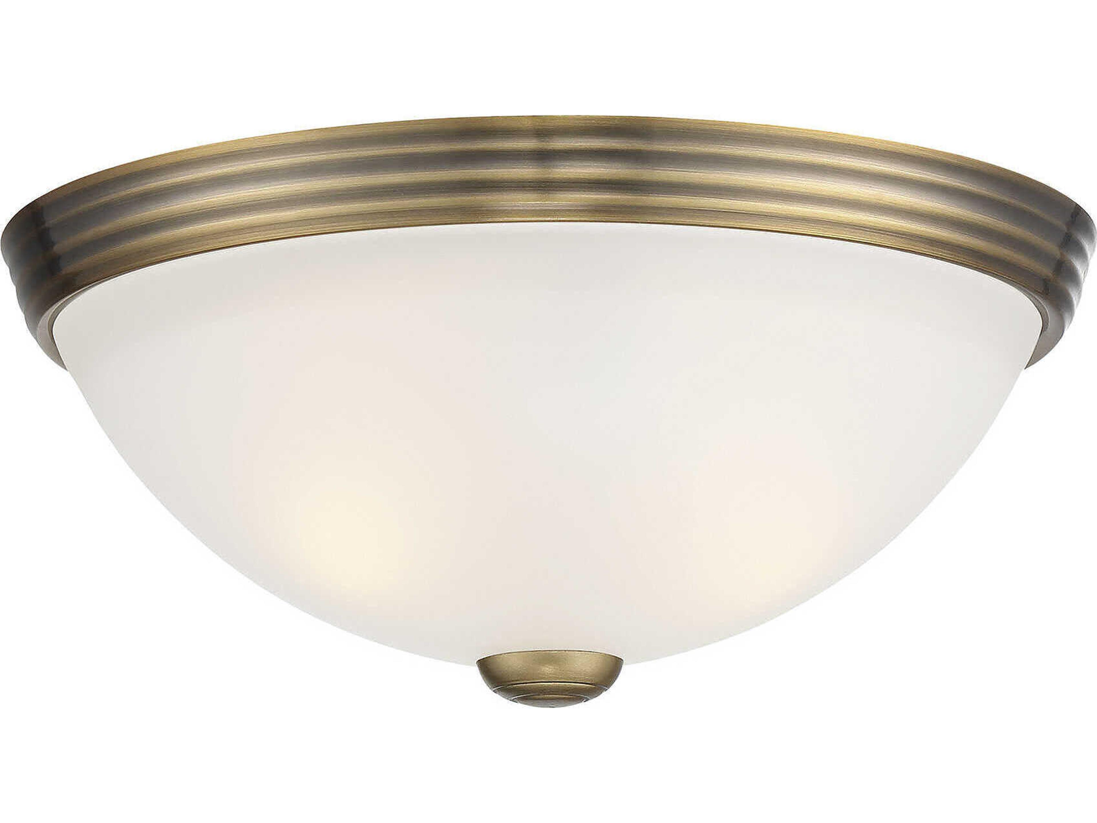 Savoy House 2-Light Warm Brass Glass Bowl Flush Mount