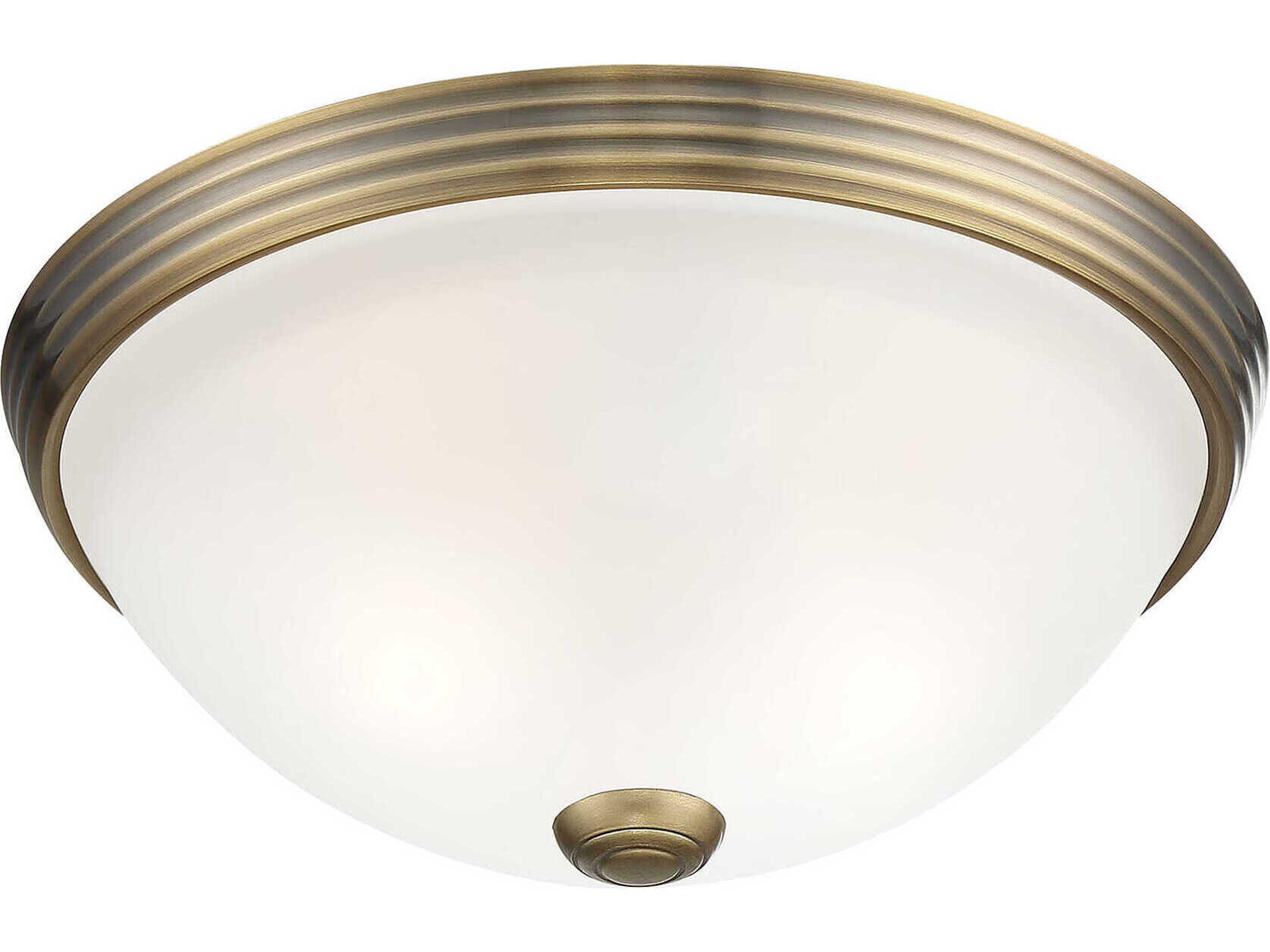 Savoy House 2-Light Warm Brass Glass Bowl Flush Mount
