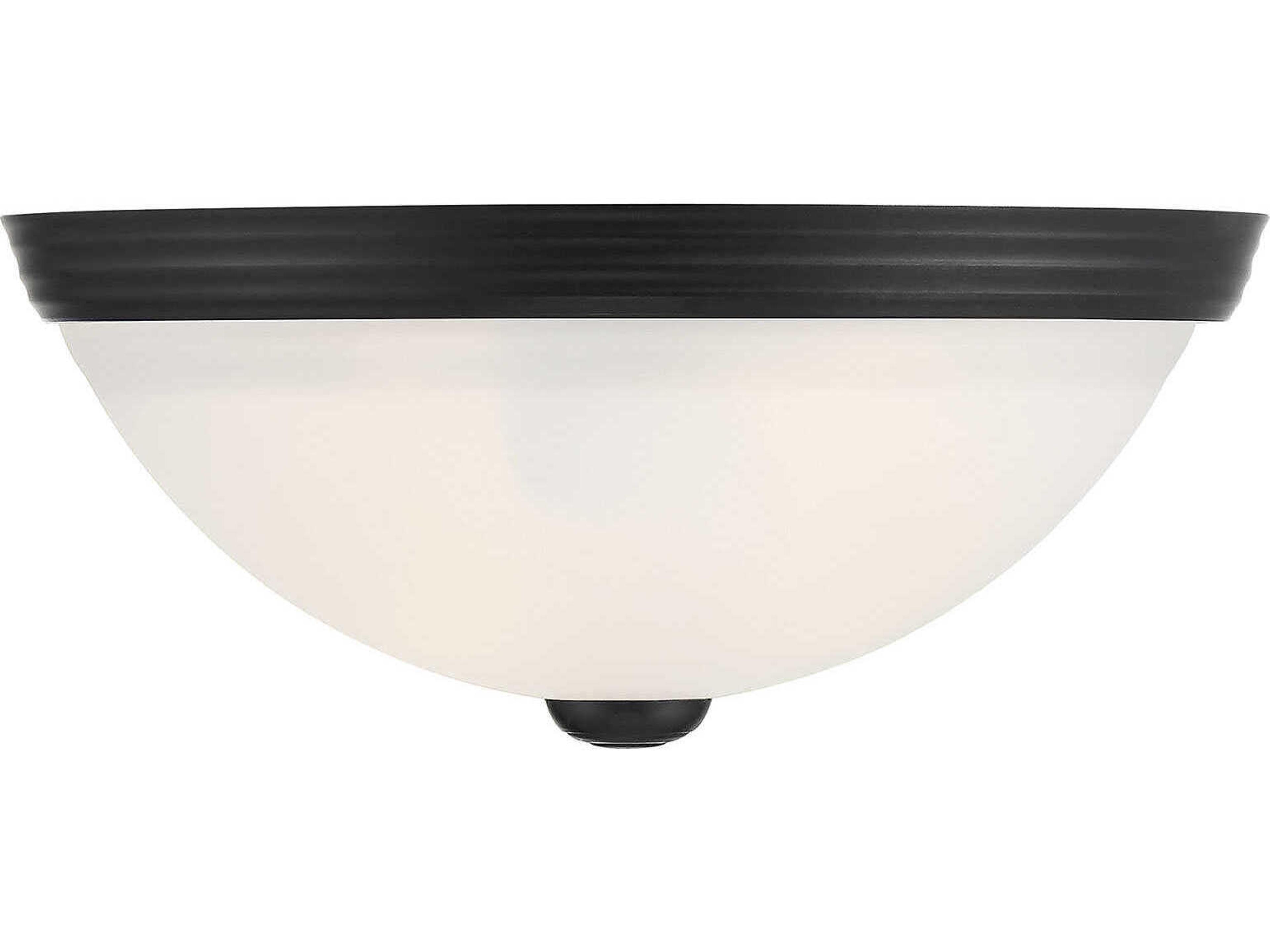 Savoy House 2-Light Matte Black Glass Bowl Flush Mount