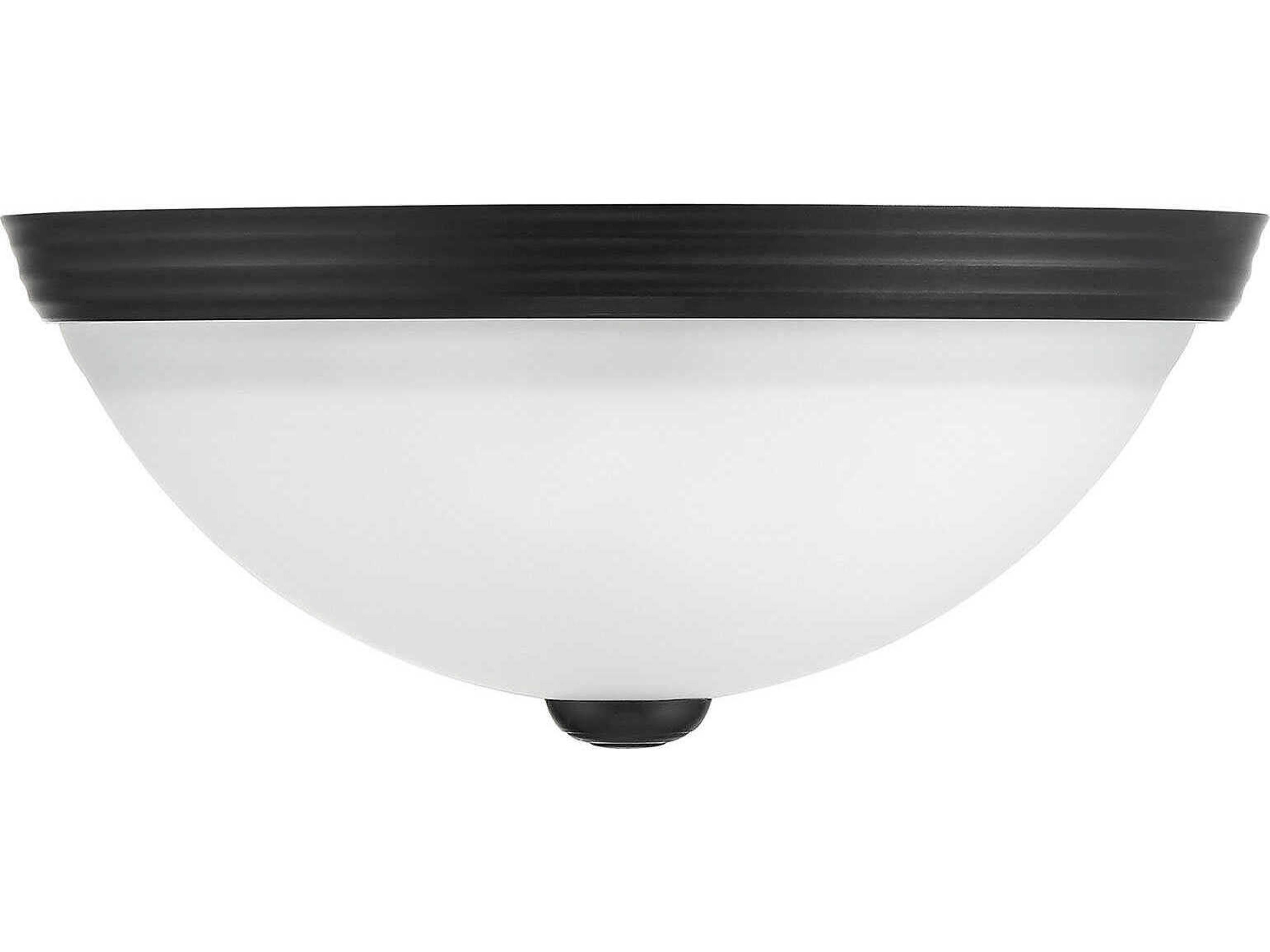 Savoy House 2-Light Matte Black Glass Bowl Flush Mount