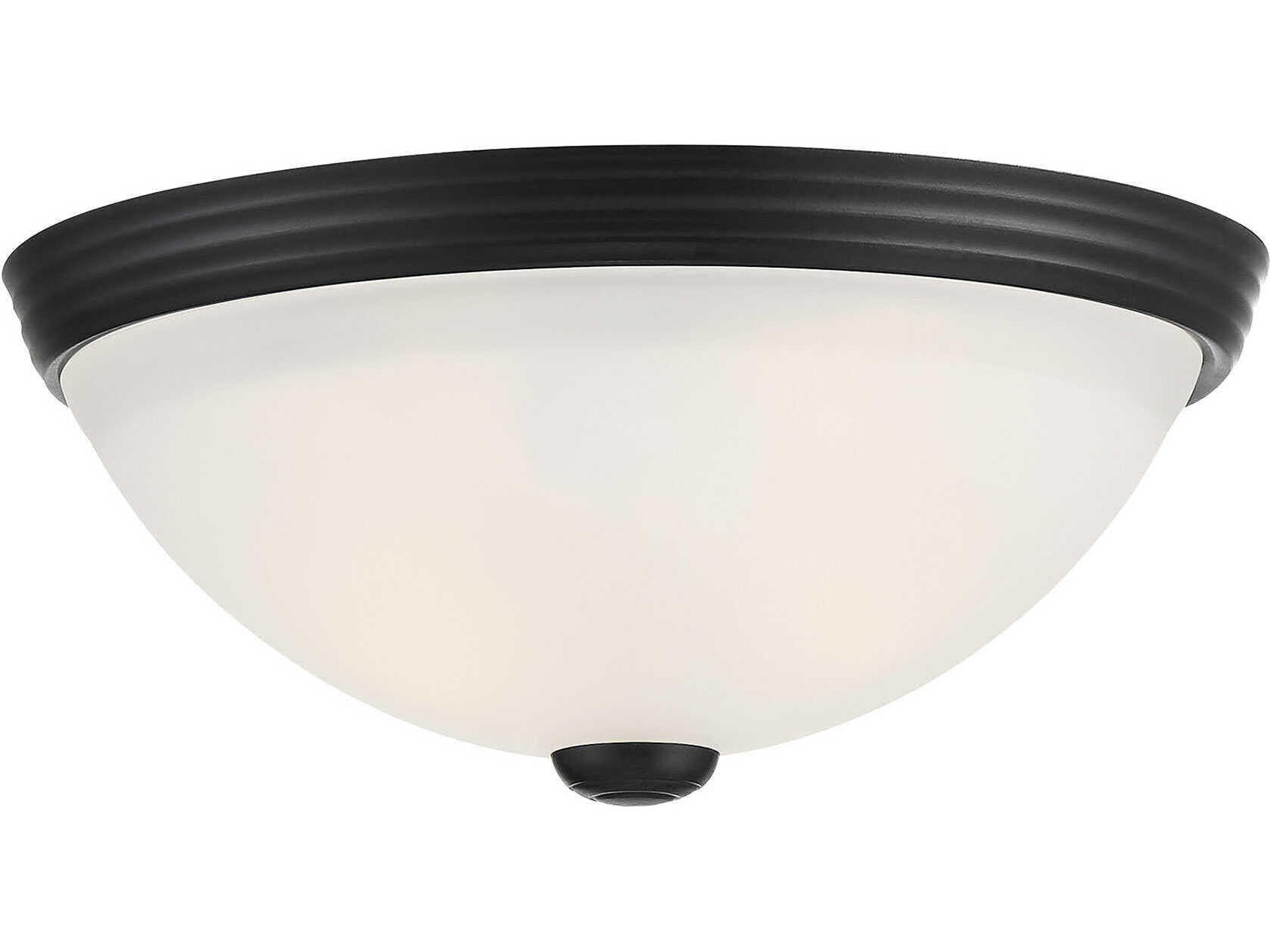 Savoy House 2-Light Matte Black Glass Bowl Flush Mount