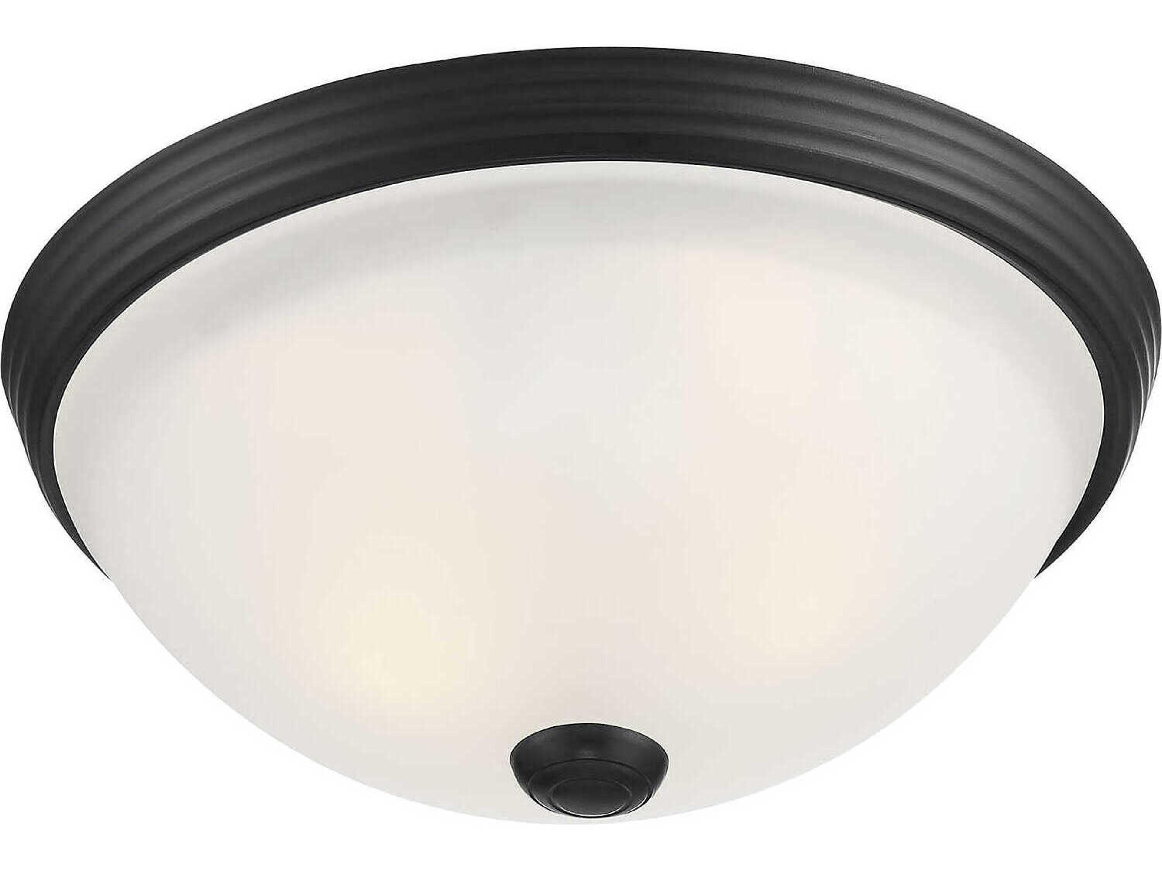 Savoy House 2-Light Matte Black Glass Bowl Flush Mount