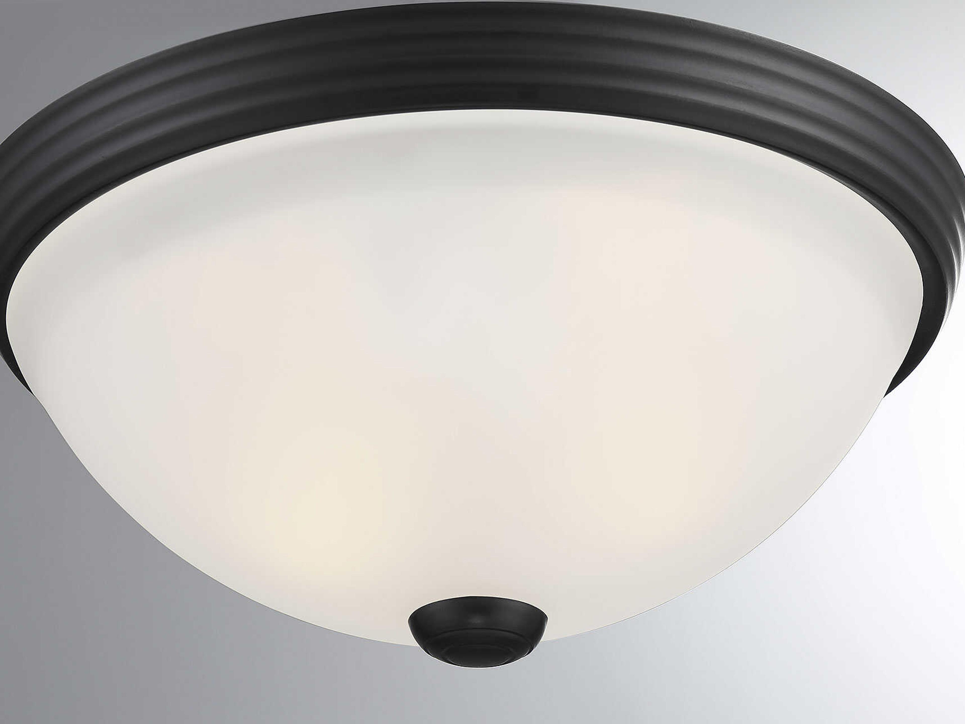 Savoy House 2-Light Matte Black Glass Bowl Flush Mount