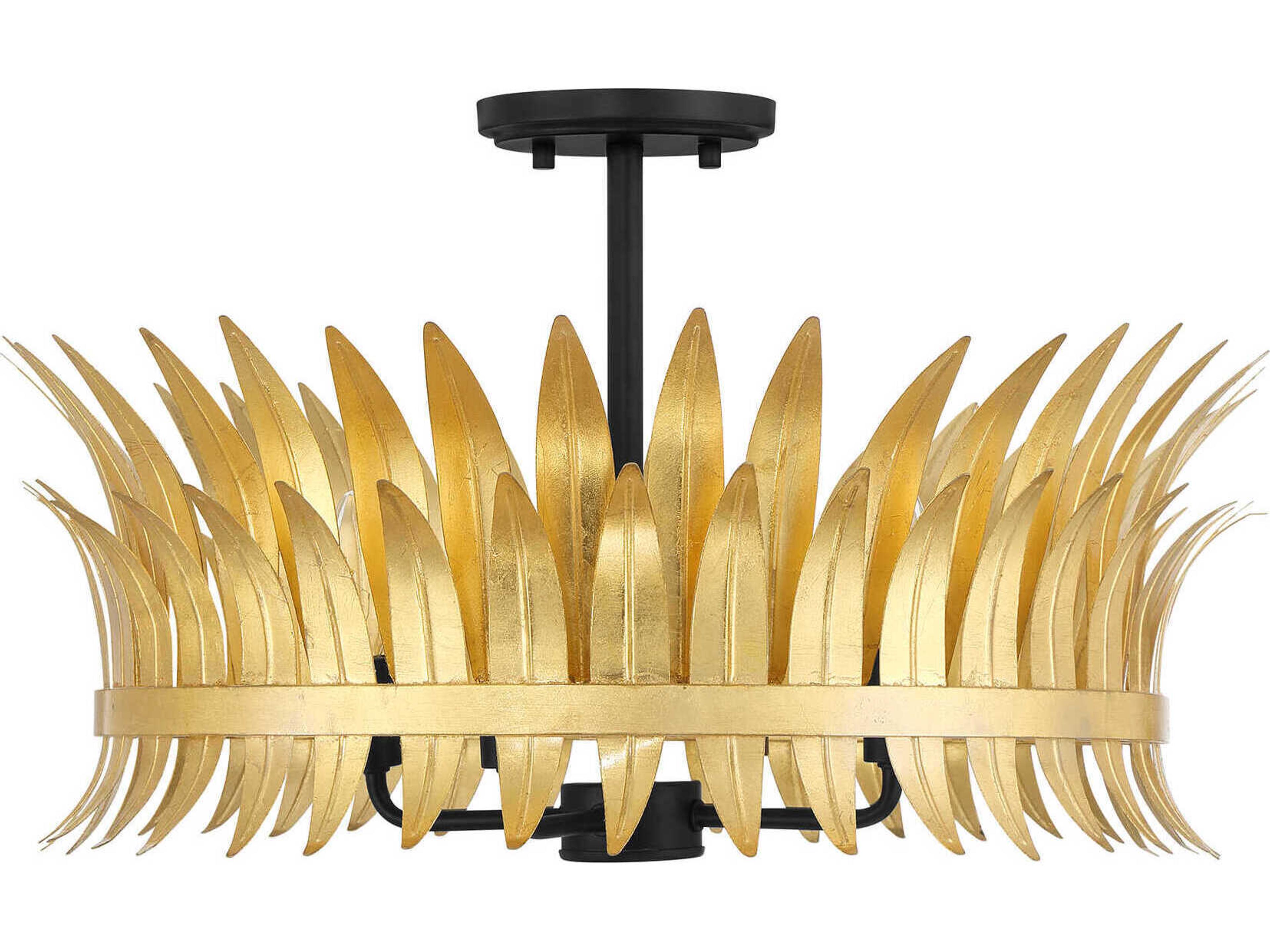 Savoy House Ensley 4-Light True Gold Round Semi Flush Mount