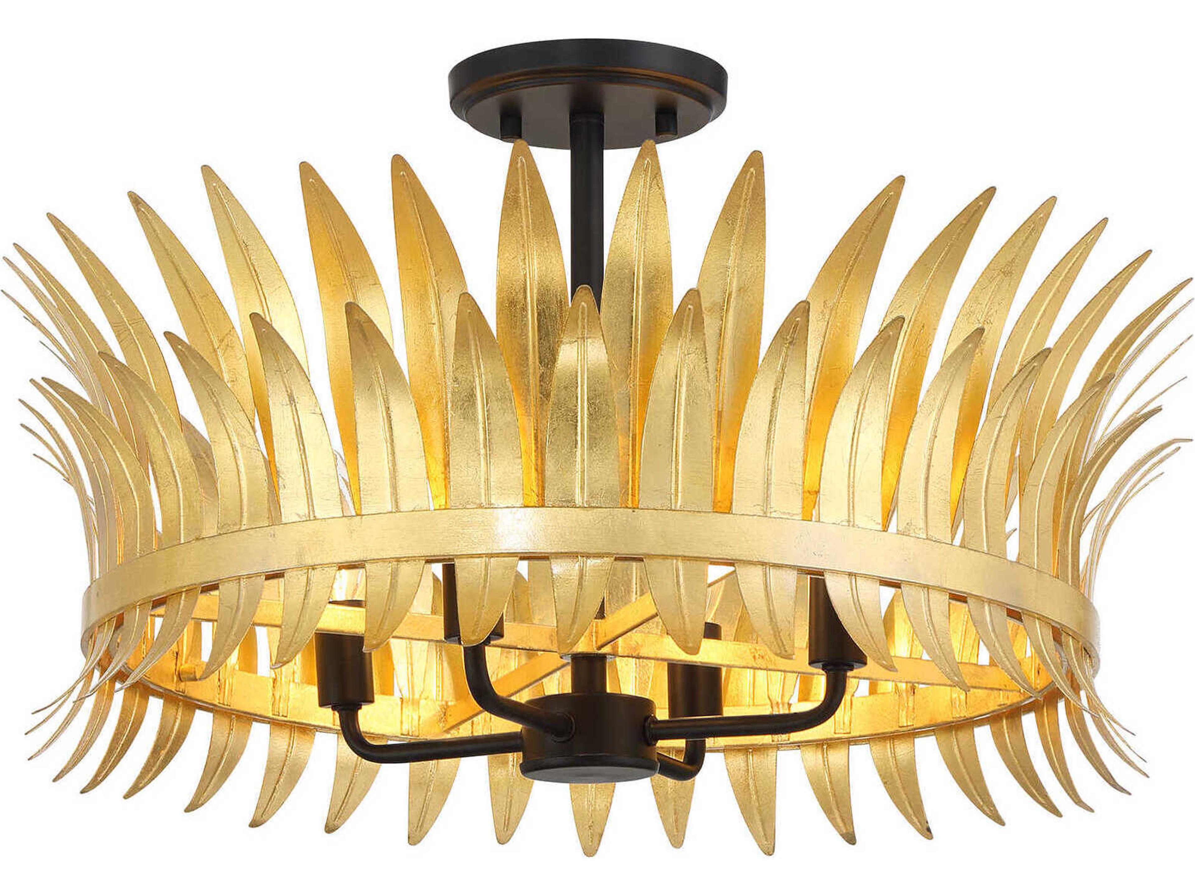 Savoy House Ensley 4-Light True Gold Round Semi Flush Mount
