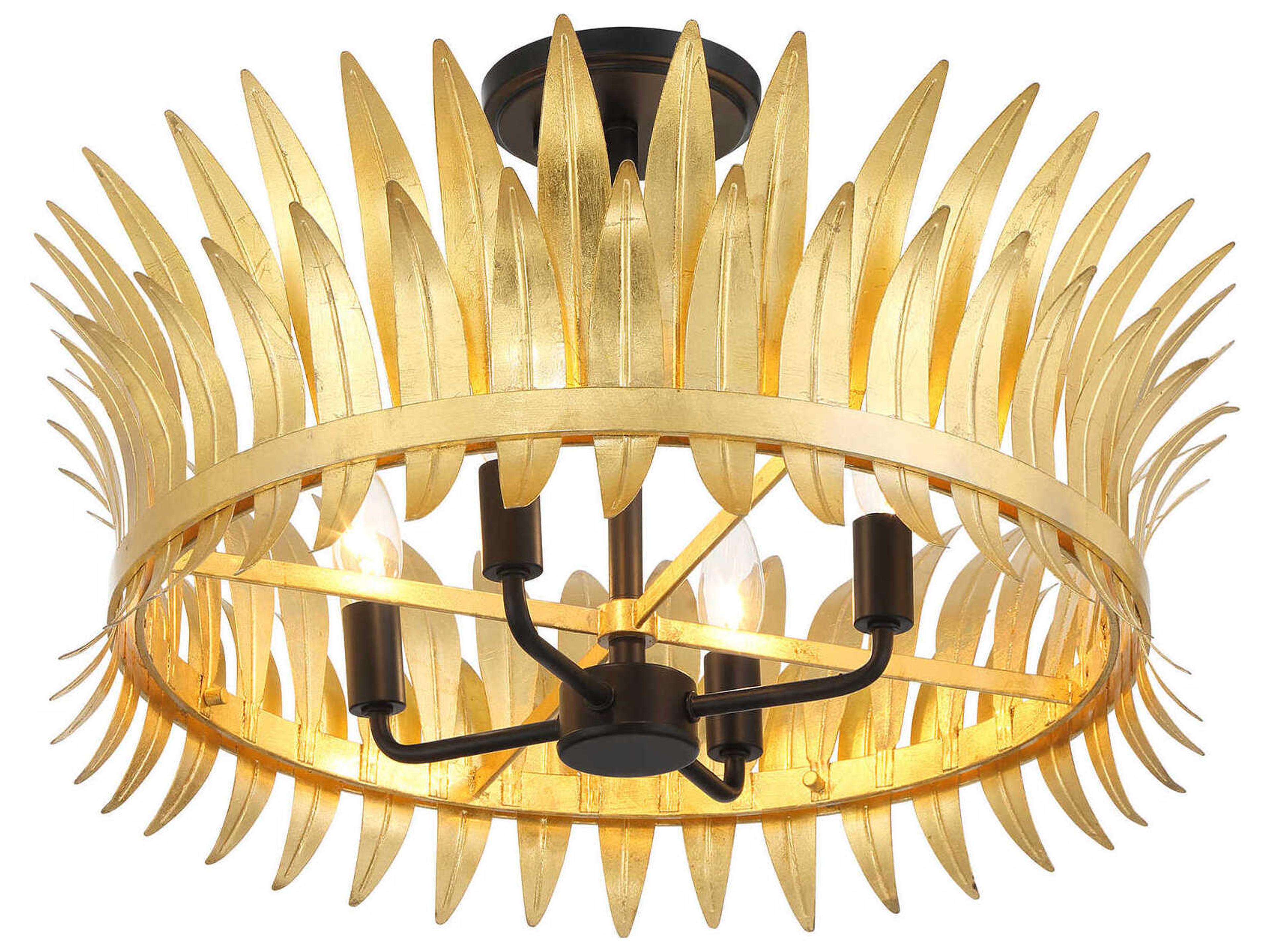 Savoy House Ensley 4-Light True Gold Round Semi Flush Mount