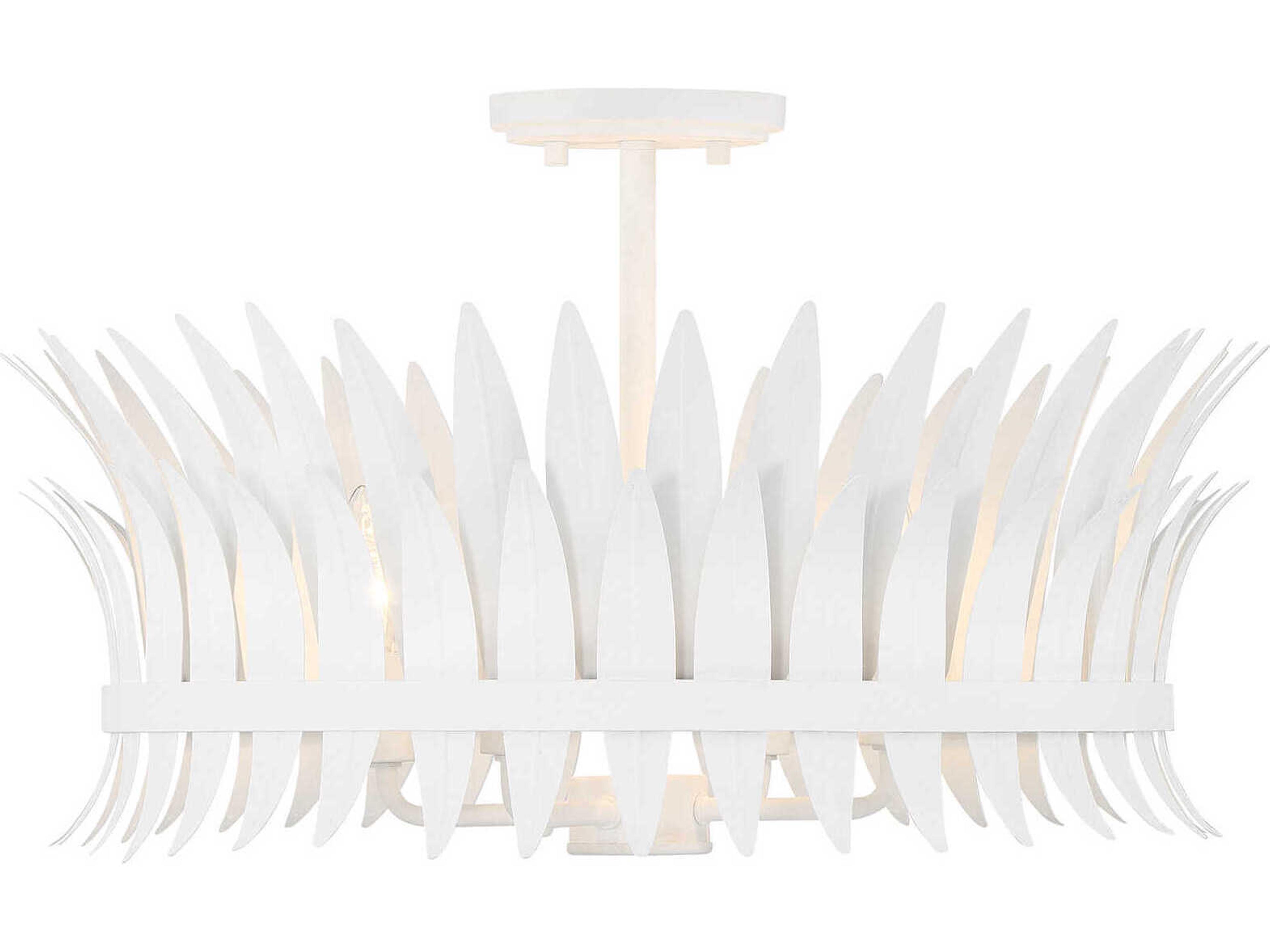 Ensley 4-Light Bisque White Round Semi Flush Mount