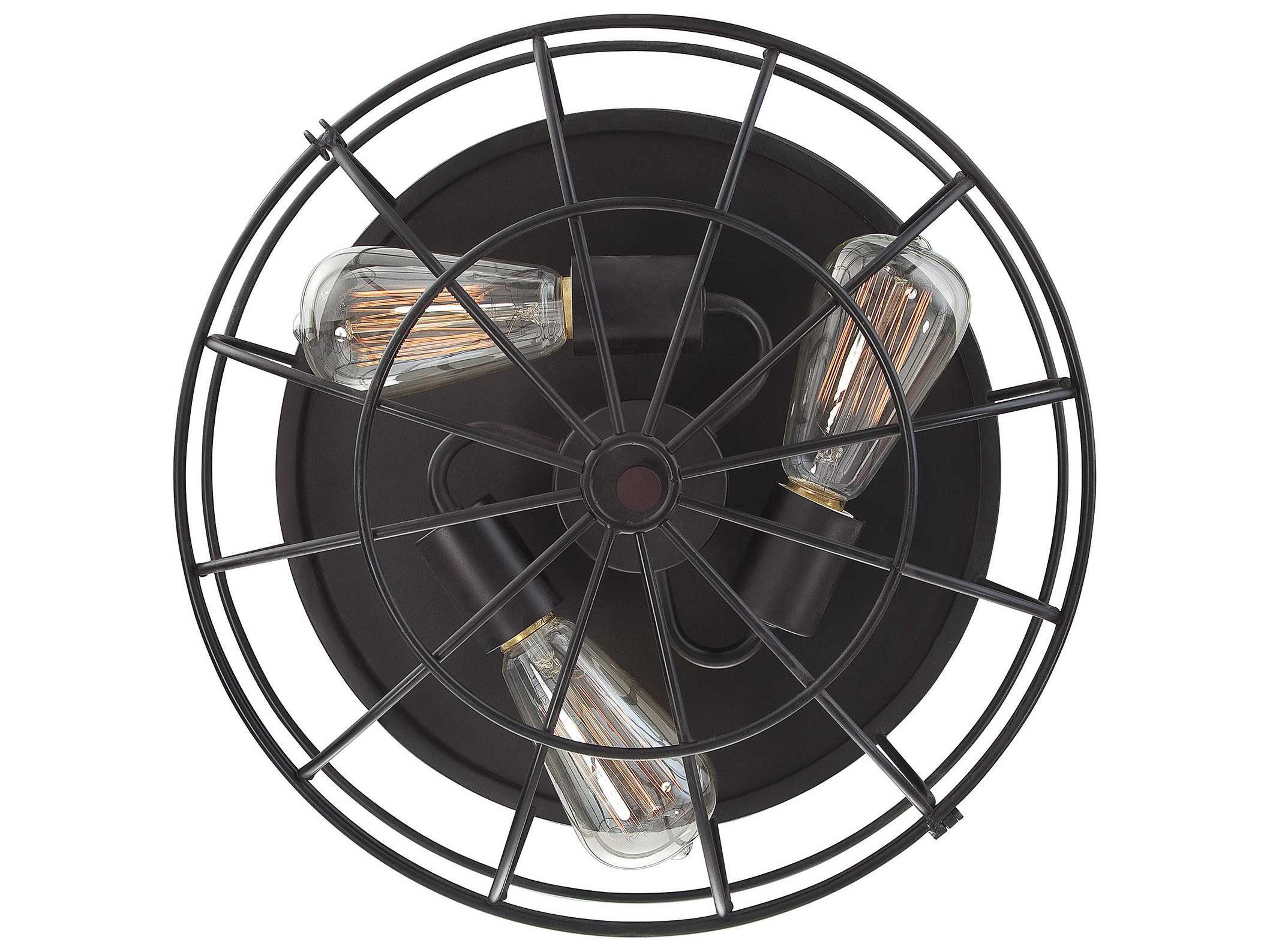 Savoy House Scout 3-Light English Bronze Cylinder Tiered Flush Mount