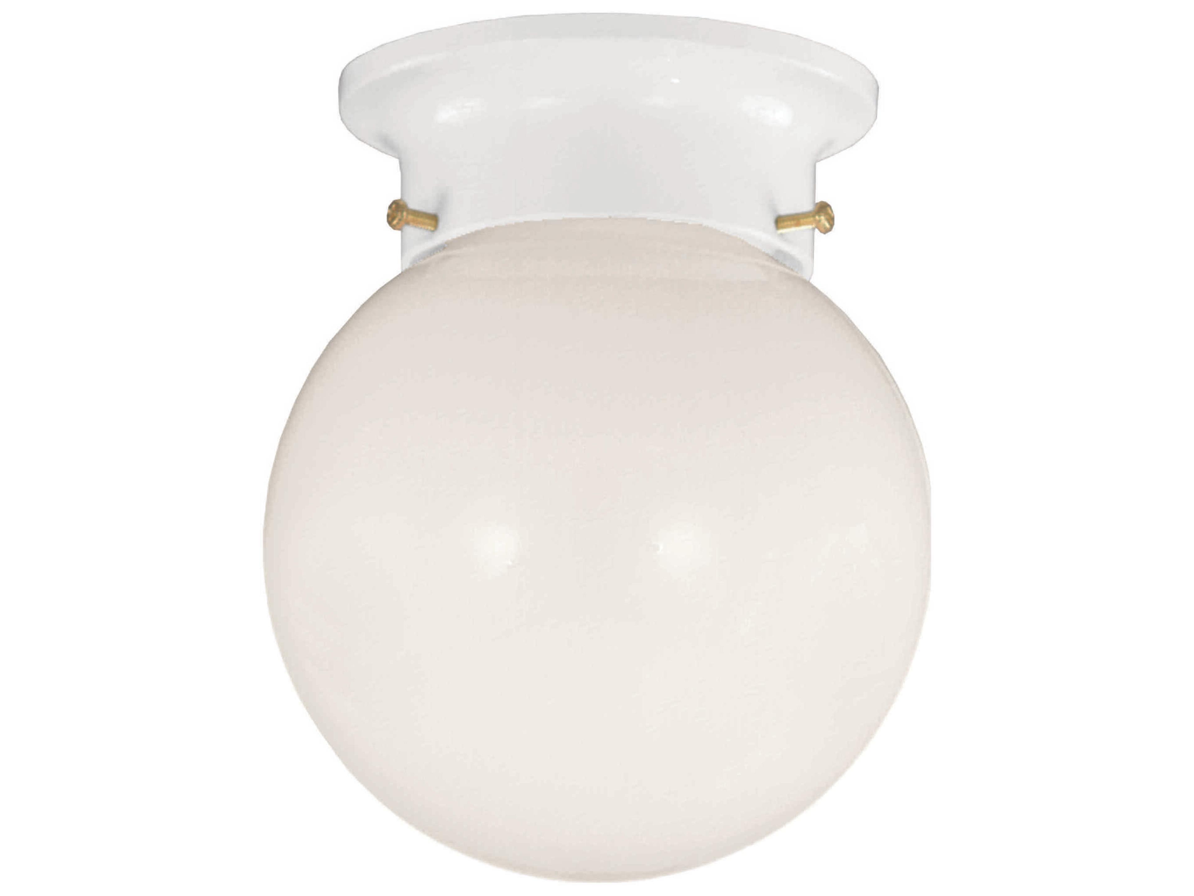 Savoy House 1-Light White Glass Globe Semi Flush Mount