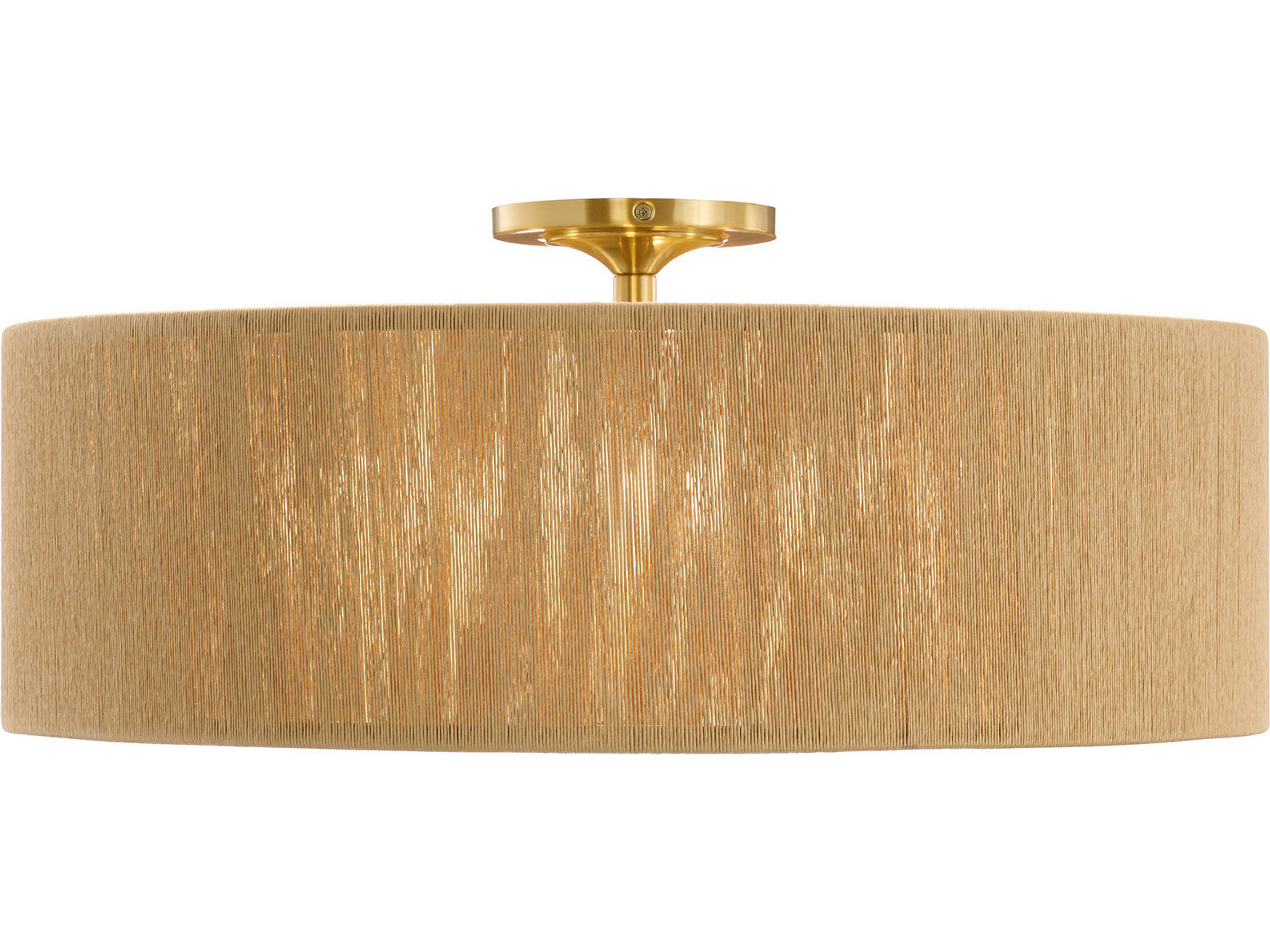 Maynard 4-Light Warm Brass Brown Drum Flush Mount