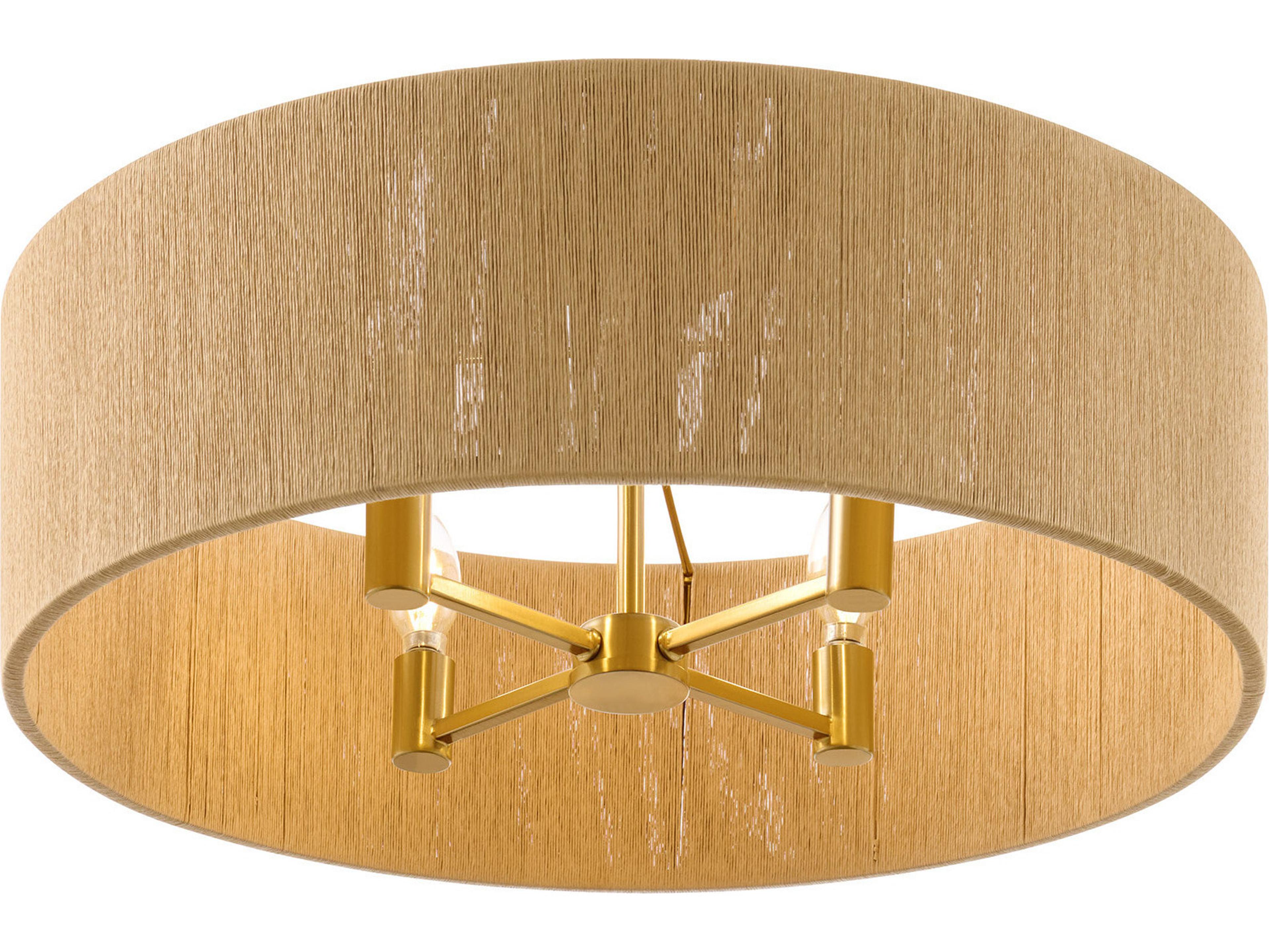 Savoy House Maynard 4-Light Warm Brass Brown Drum Flush Mount