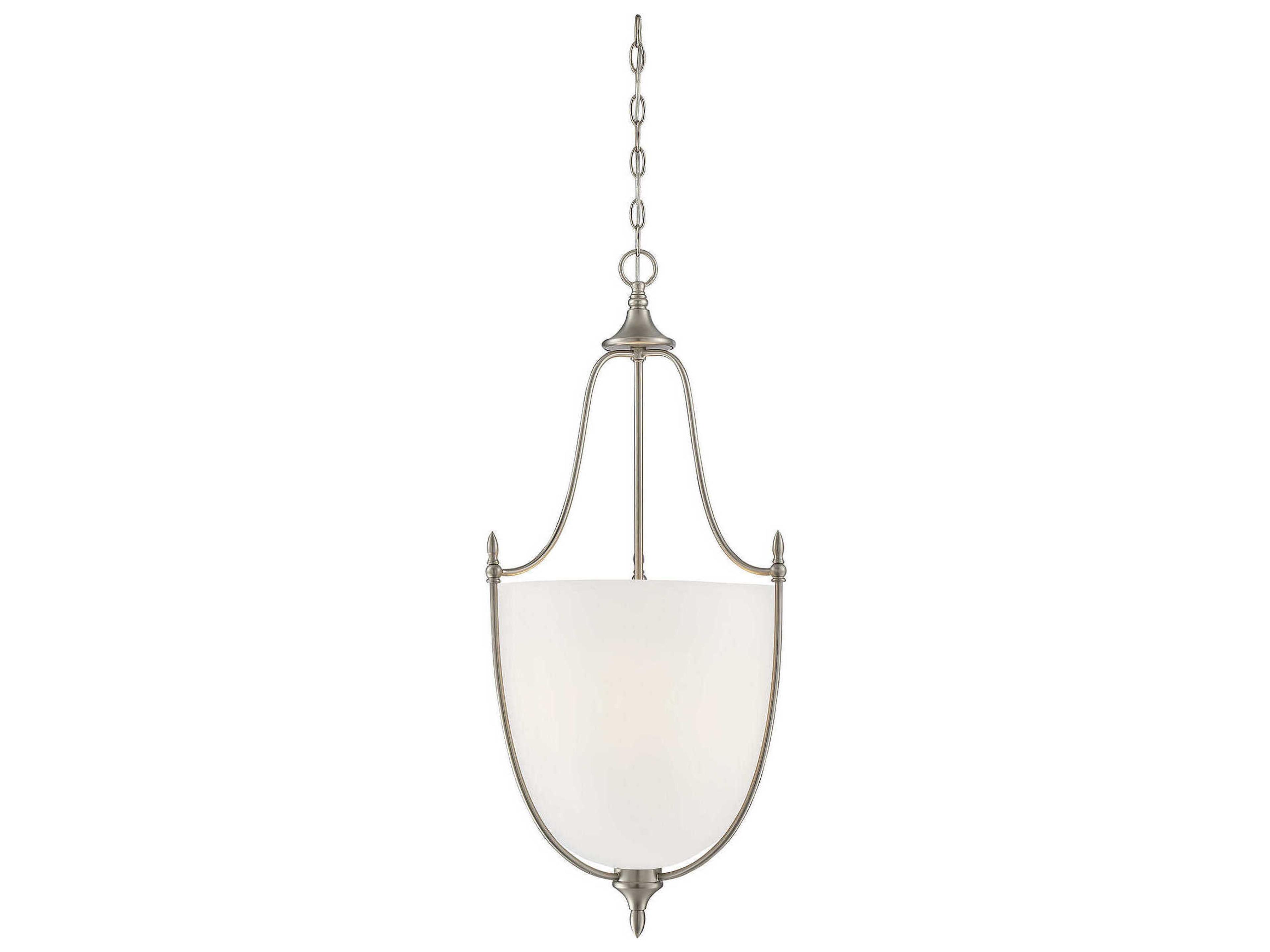 Herndon 3-Light Satin Nickel Glass Bell Pendant