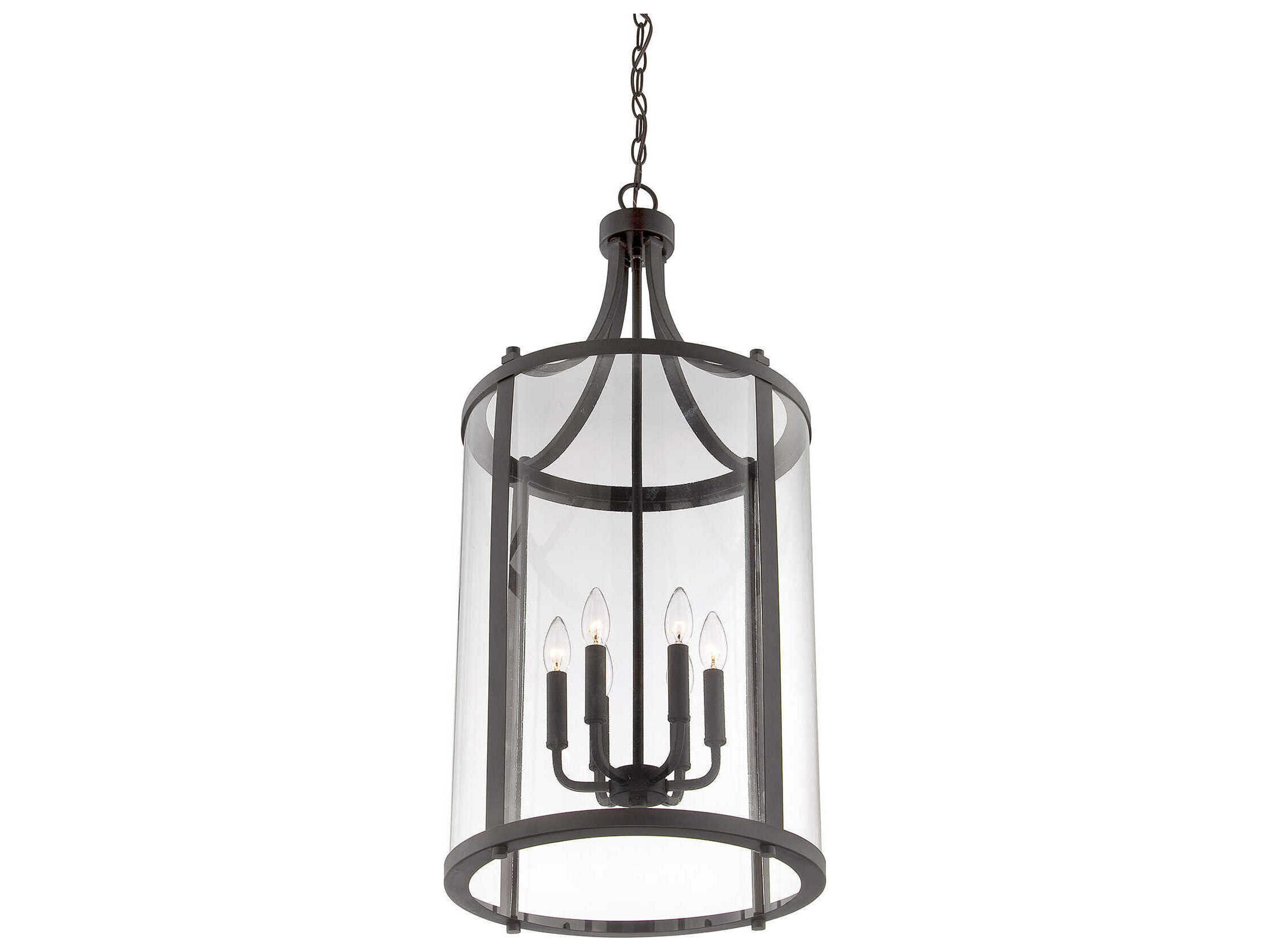 Savoy House Penrose 6-Light English Bronze Glass Candelabra Cylinder Chandelier